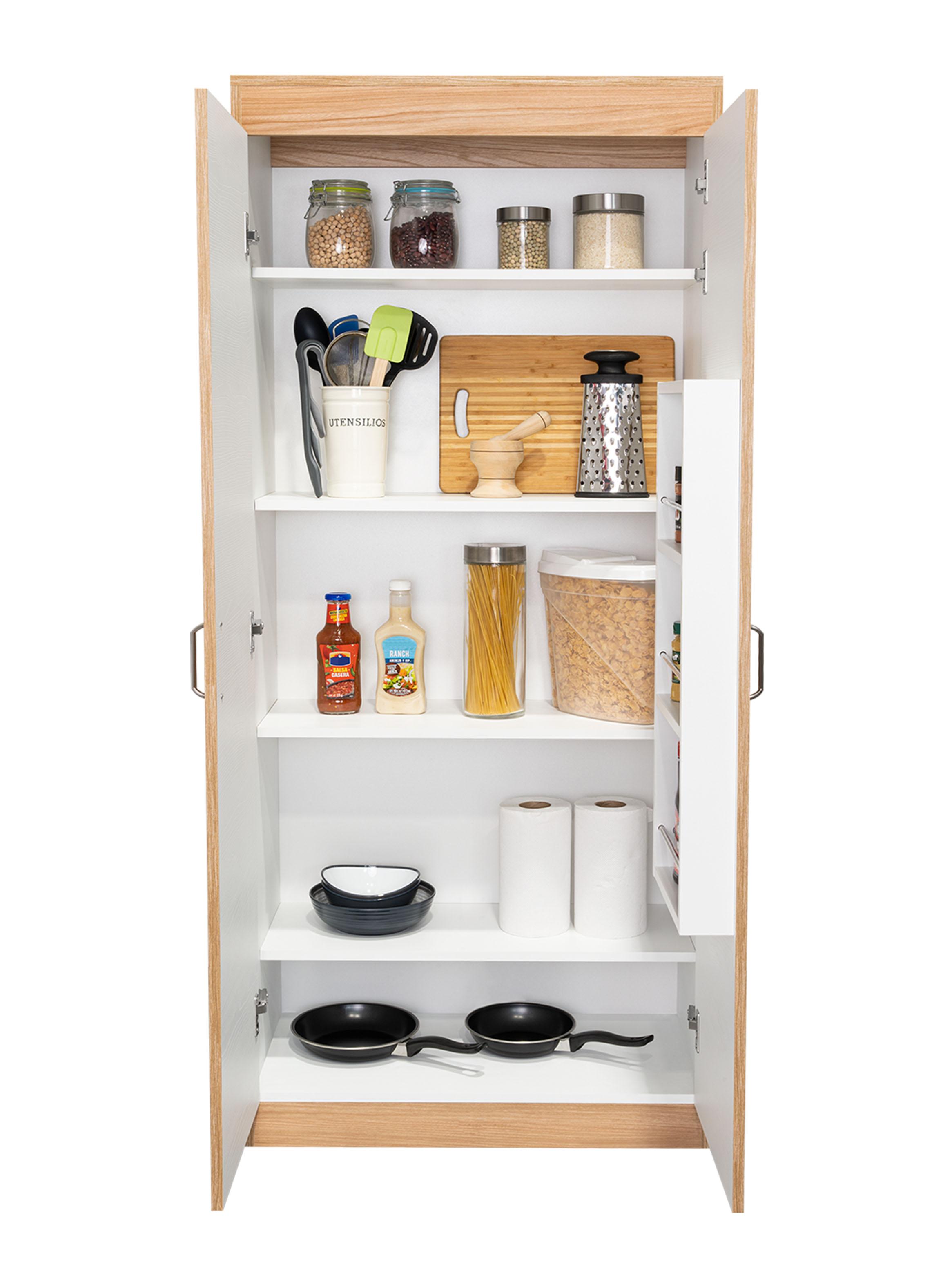 Despensa Varese 2 Puertas 160x70x36.3 cm Blanco Fresno Europeo-3