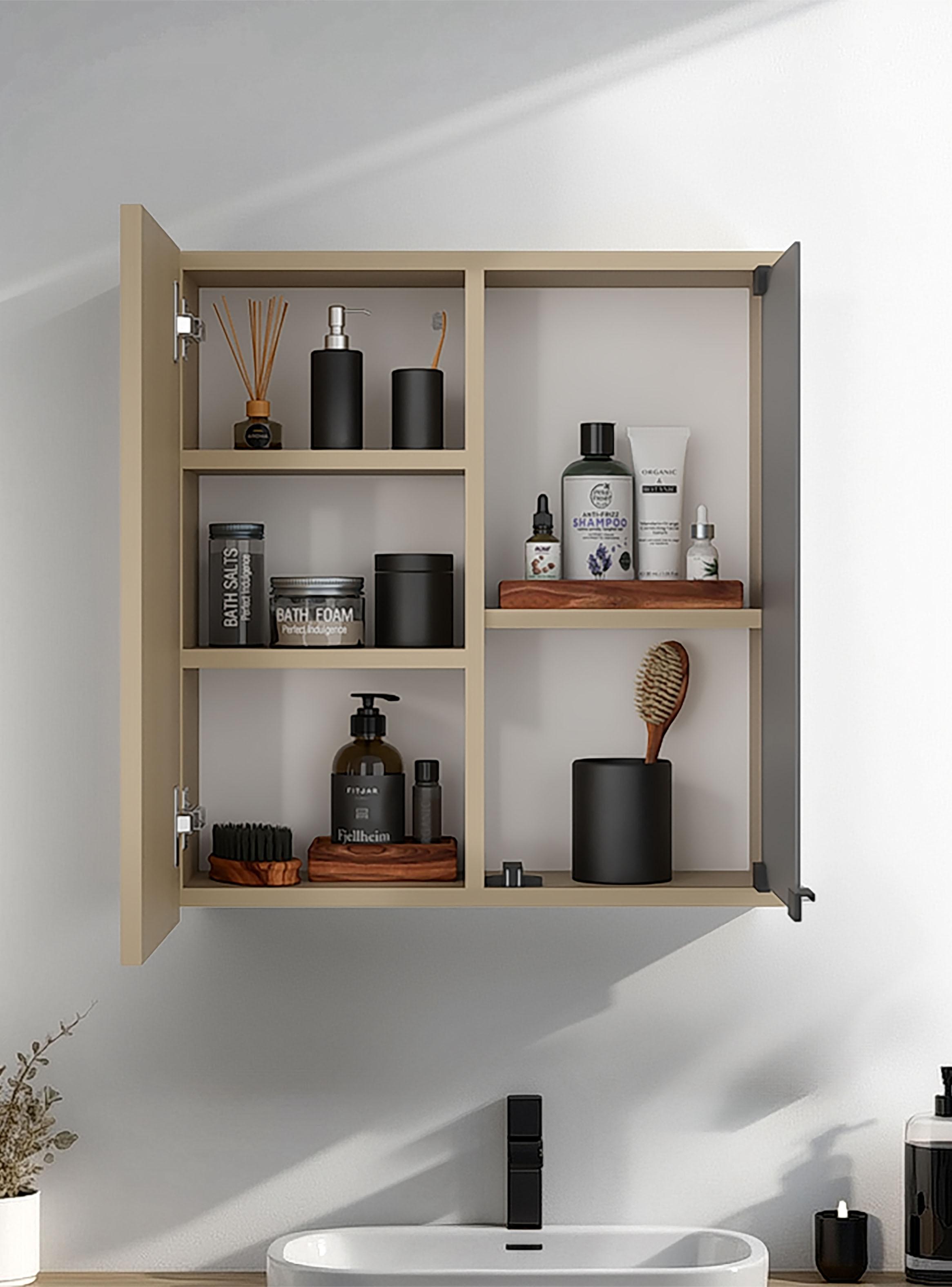 Botiquín para Baño Miró 53.7x50x16.5 cm Rovere con Espejo-4