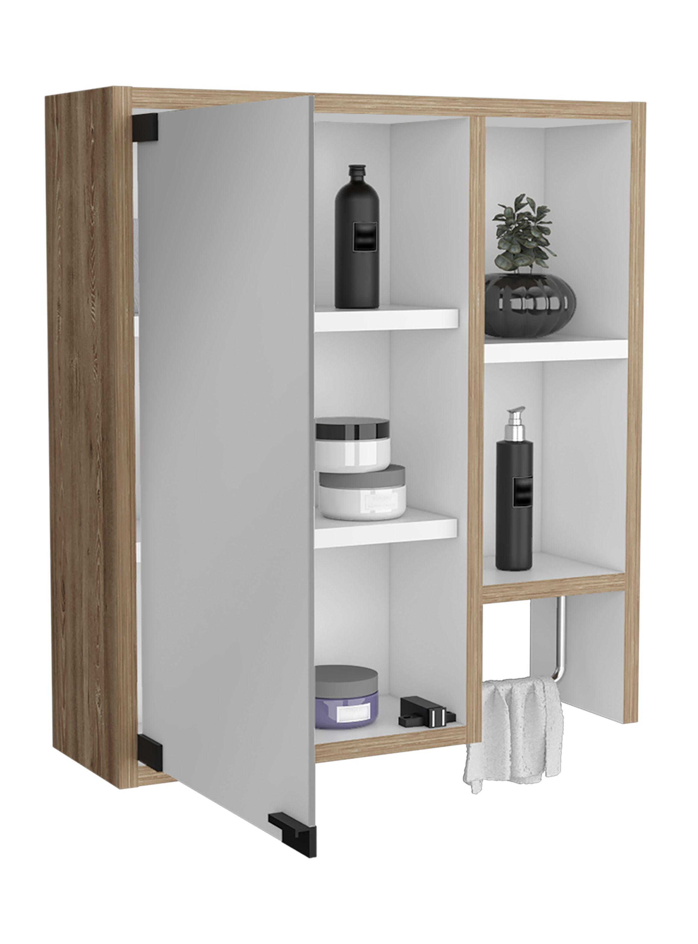 Botiquin para Baño Martinica 52.2x47.2x14.6 cm Miel y Blanco con Espejo-3