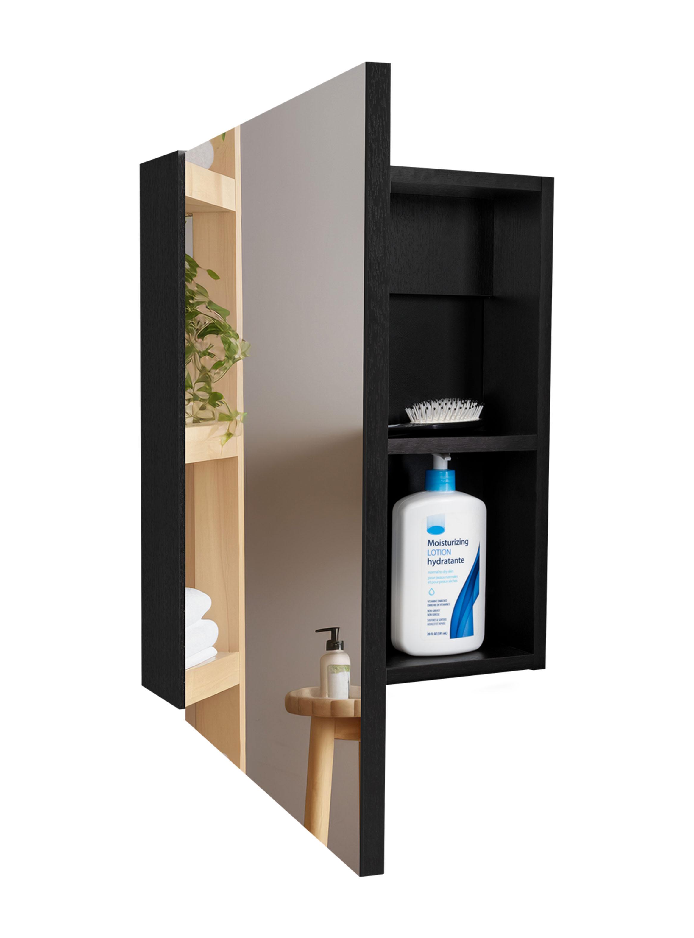 Botiquin para Baño Lumo 50.5x40x12.2 cm Wengue con Espejo-4