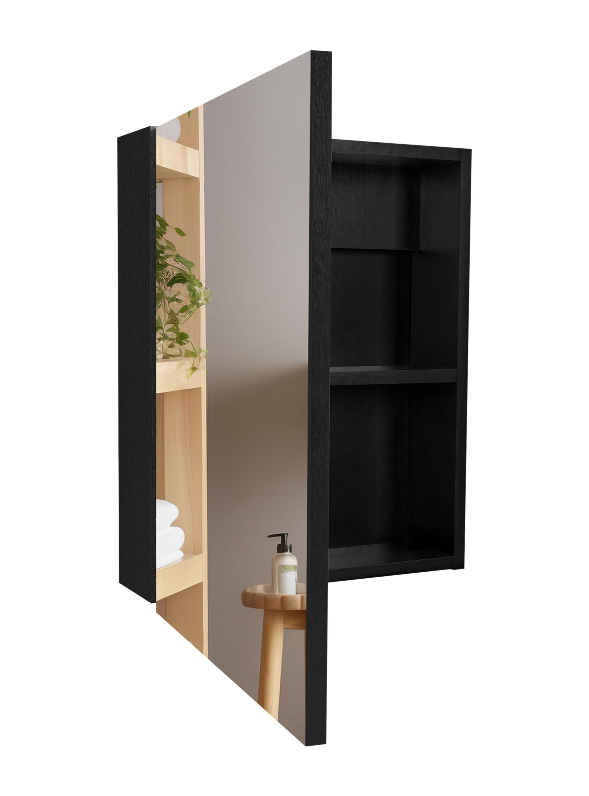 Botiquin para Baño Lumo 50.5x40x12.2 cm Wengue con Espejo-3