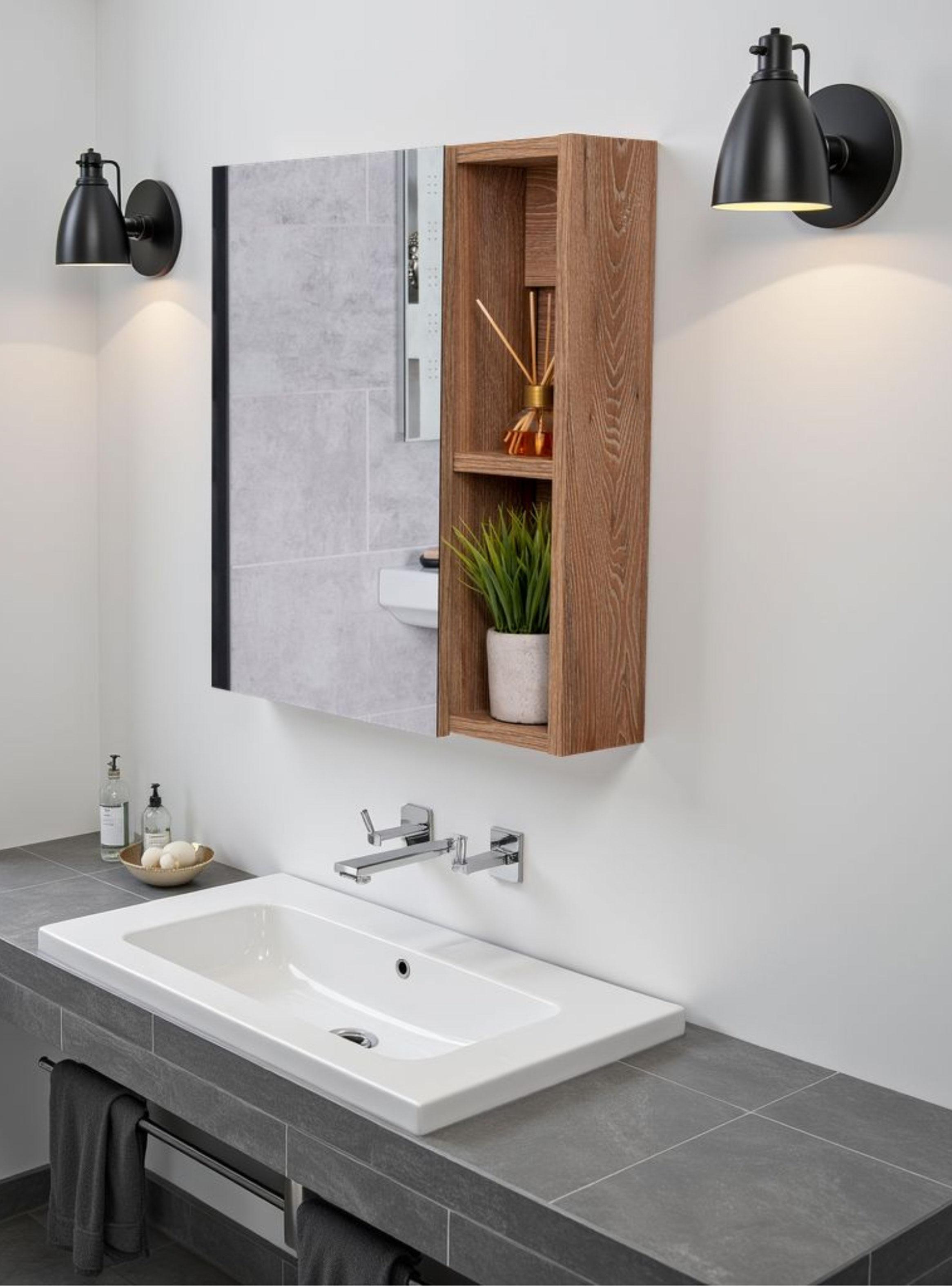 Botiquin para Baño Labelle 49.7x45x12.5 cm Miel con Espejo-4