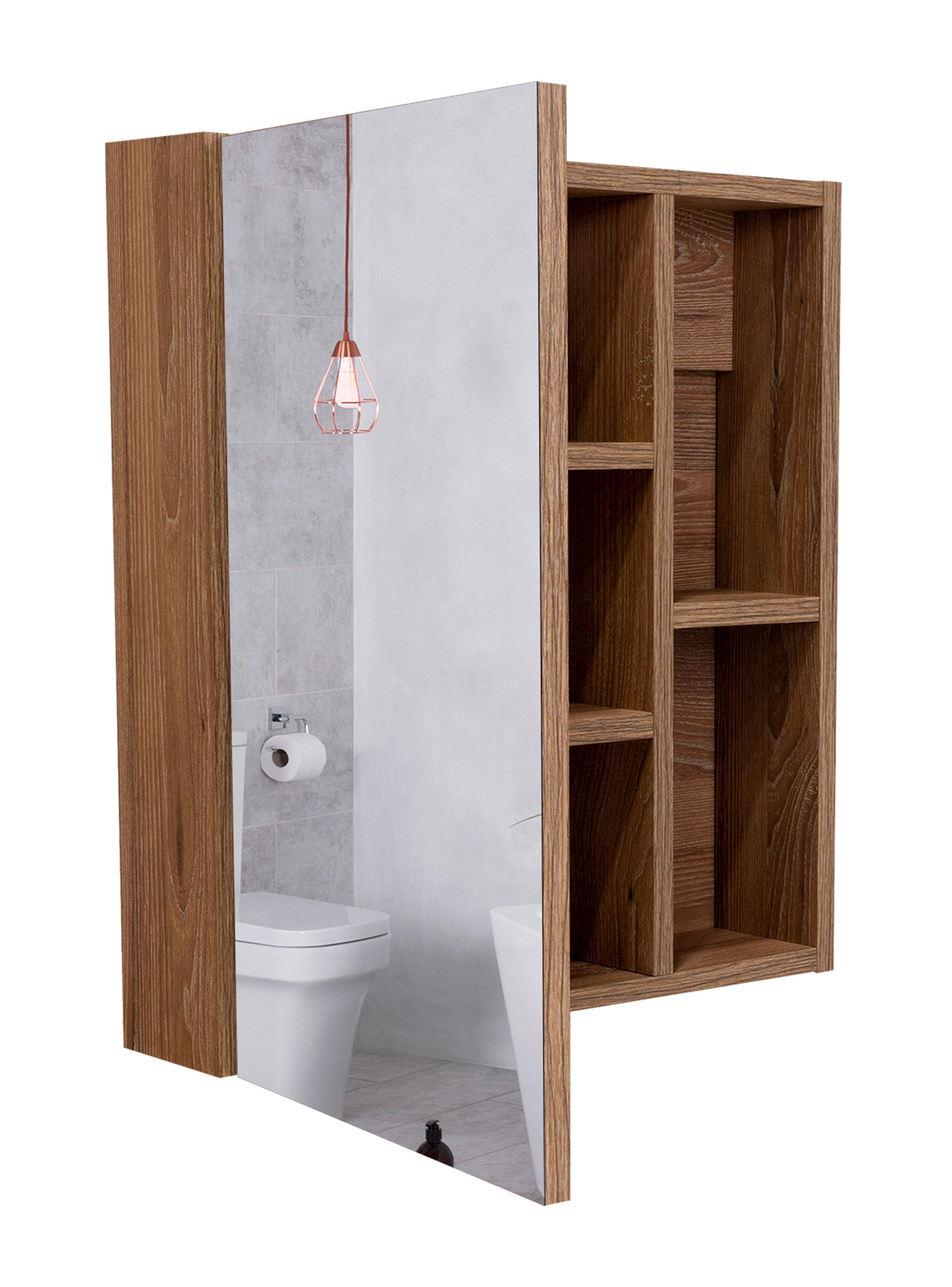 Botiquin para Baño Labelle 49.7x45x12.5 cm Miel con Espejo-3