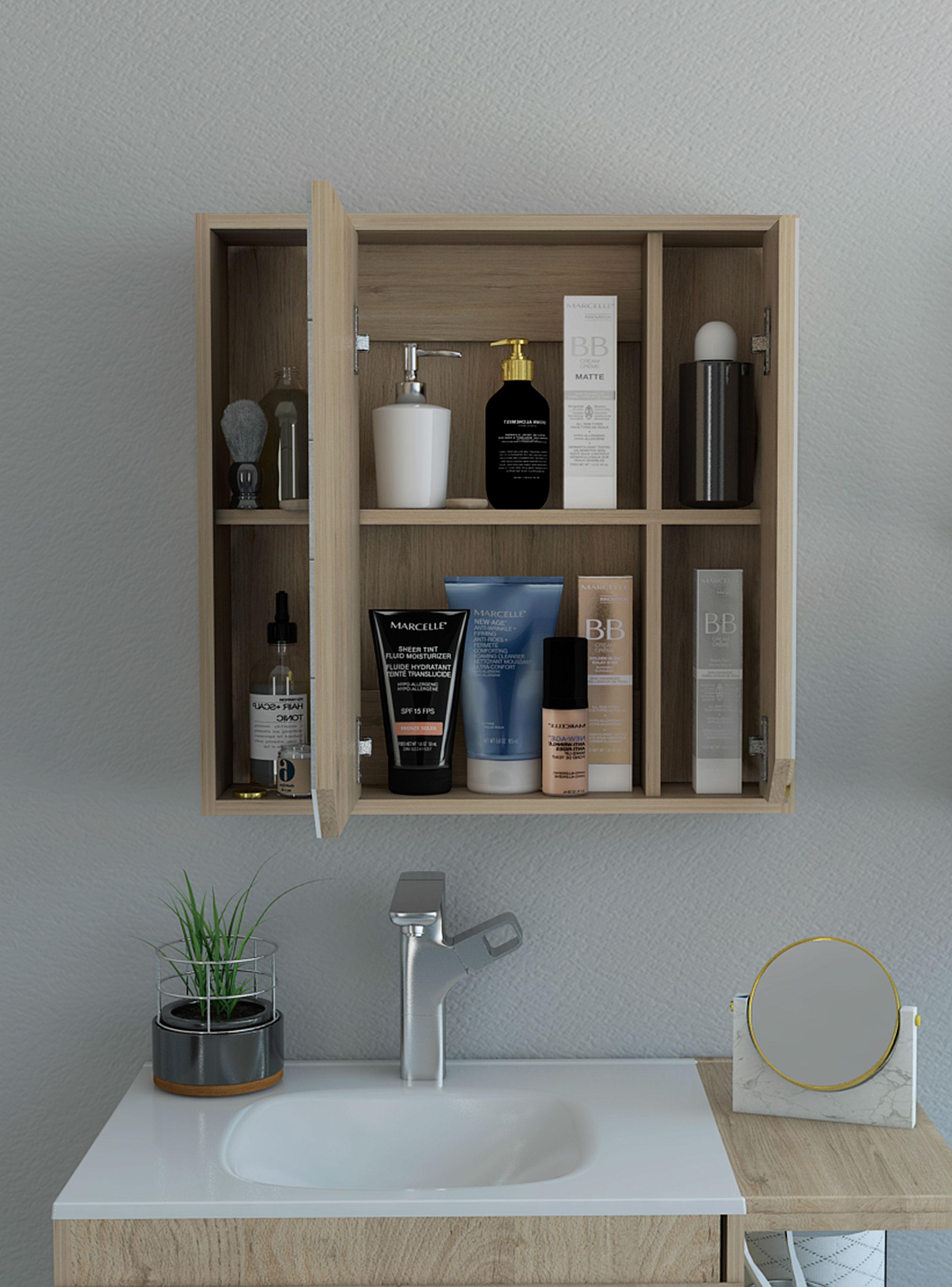 Botiquin para Baño Ara60x60x13.6 cm Rovere con Espejo-4