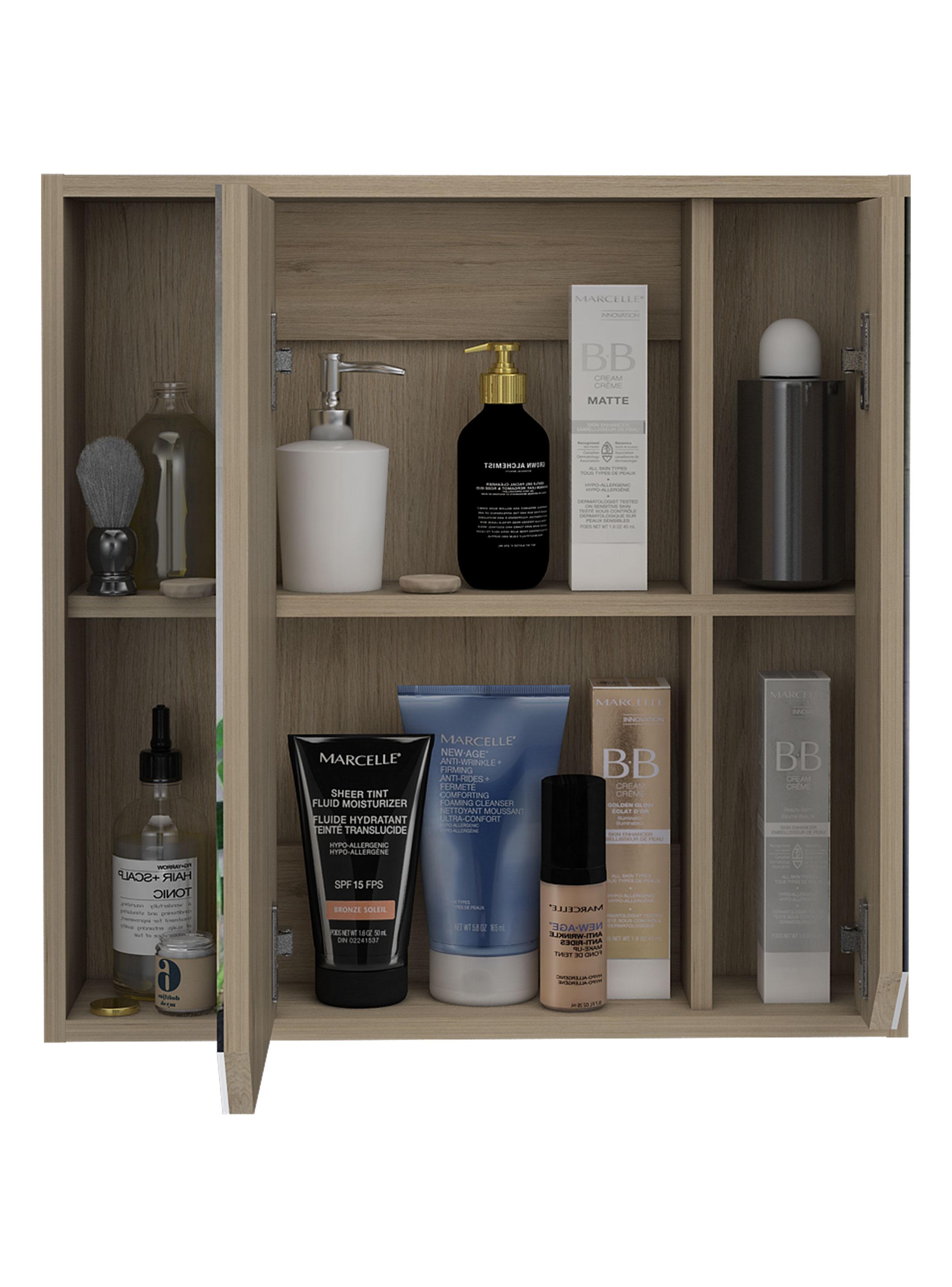 Botiquin para Baño Ara60x60x13.6 cm Rovere con Espejo-2