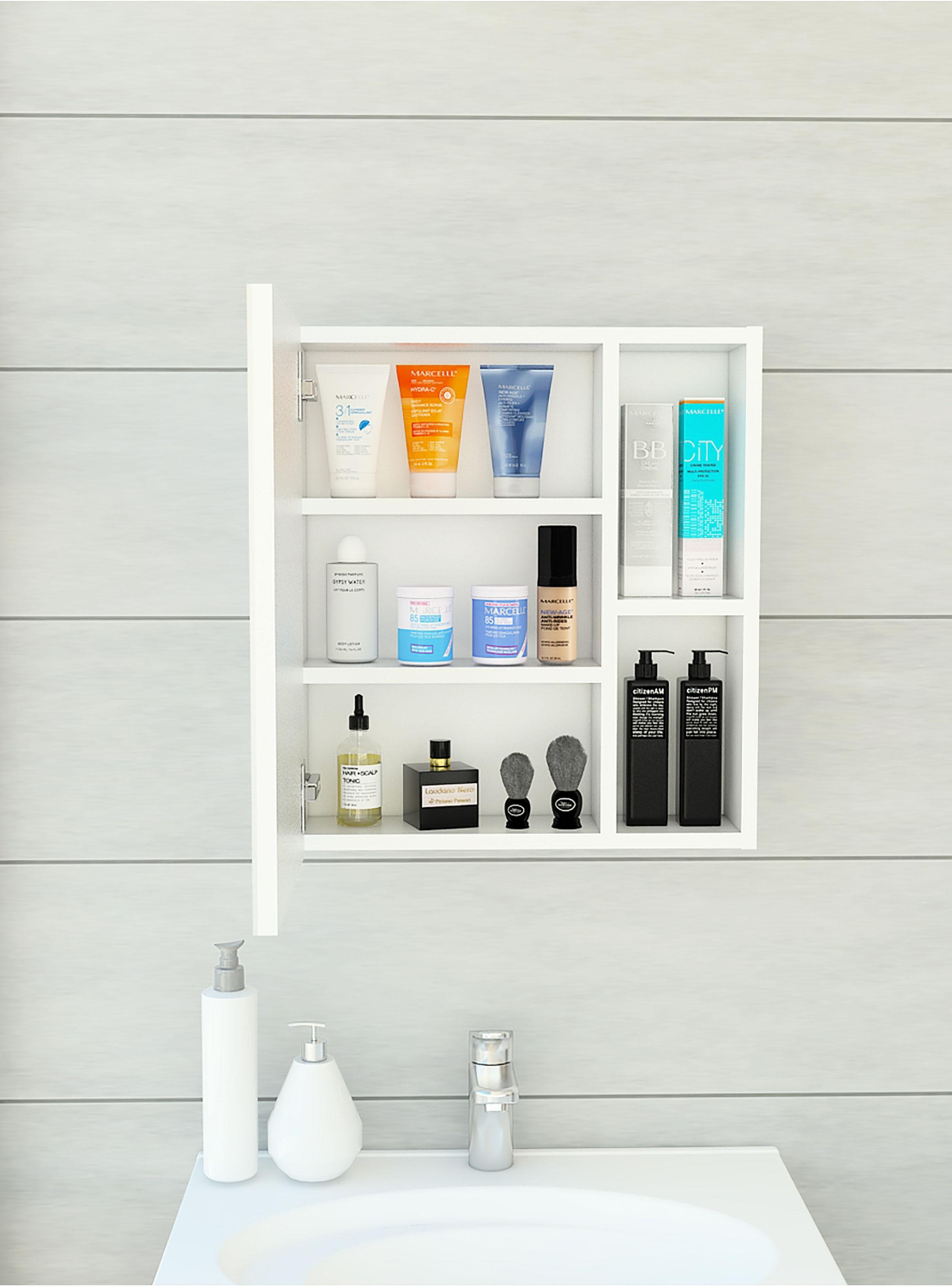 Botiquin para Baño Labelle 49.7x45x12.5 cm Blanco con Espejo-4