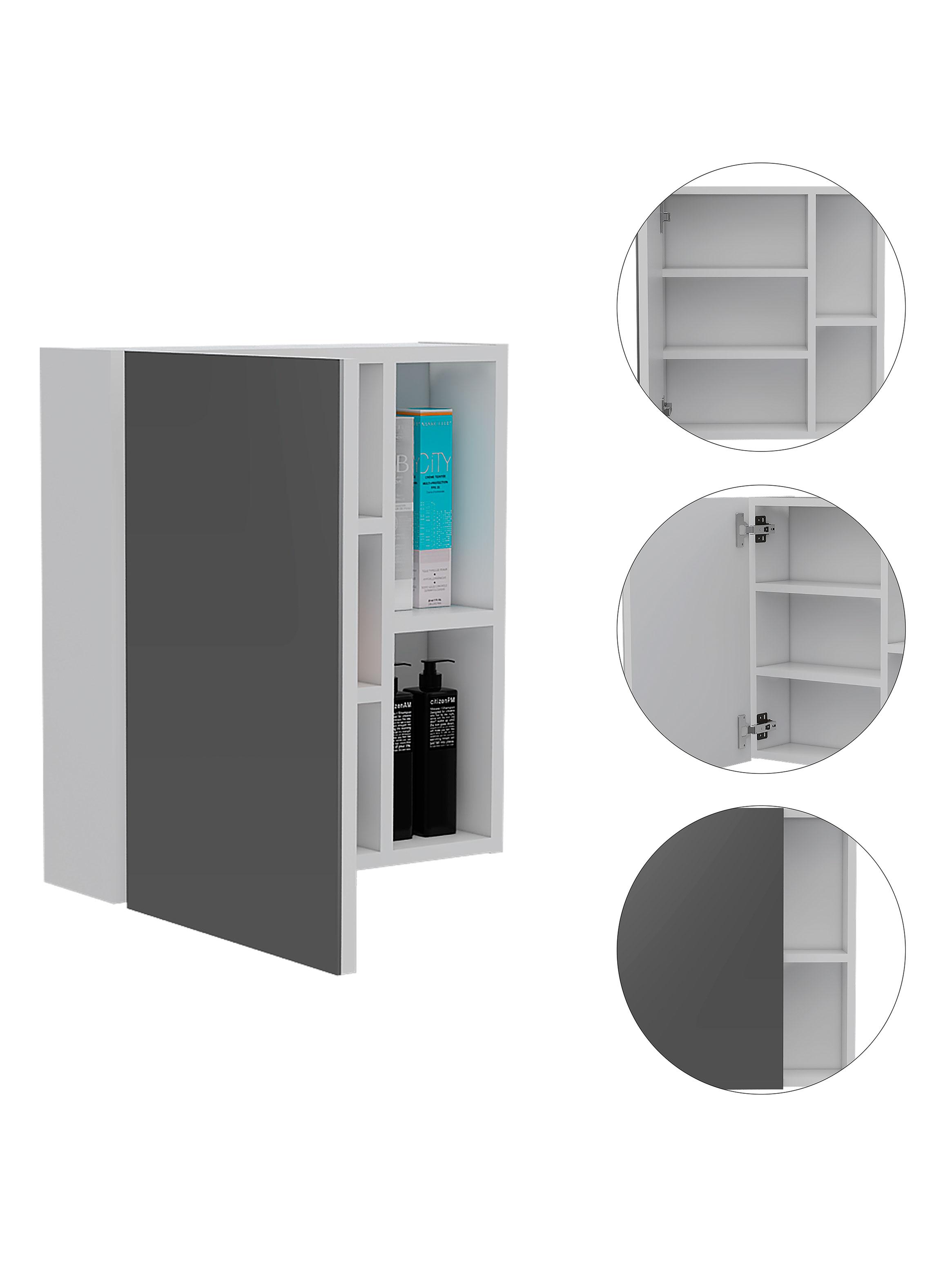 Botiquin para Baño Labelle 49.7x45x12.5 cm Blanco con Espejo-3