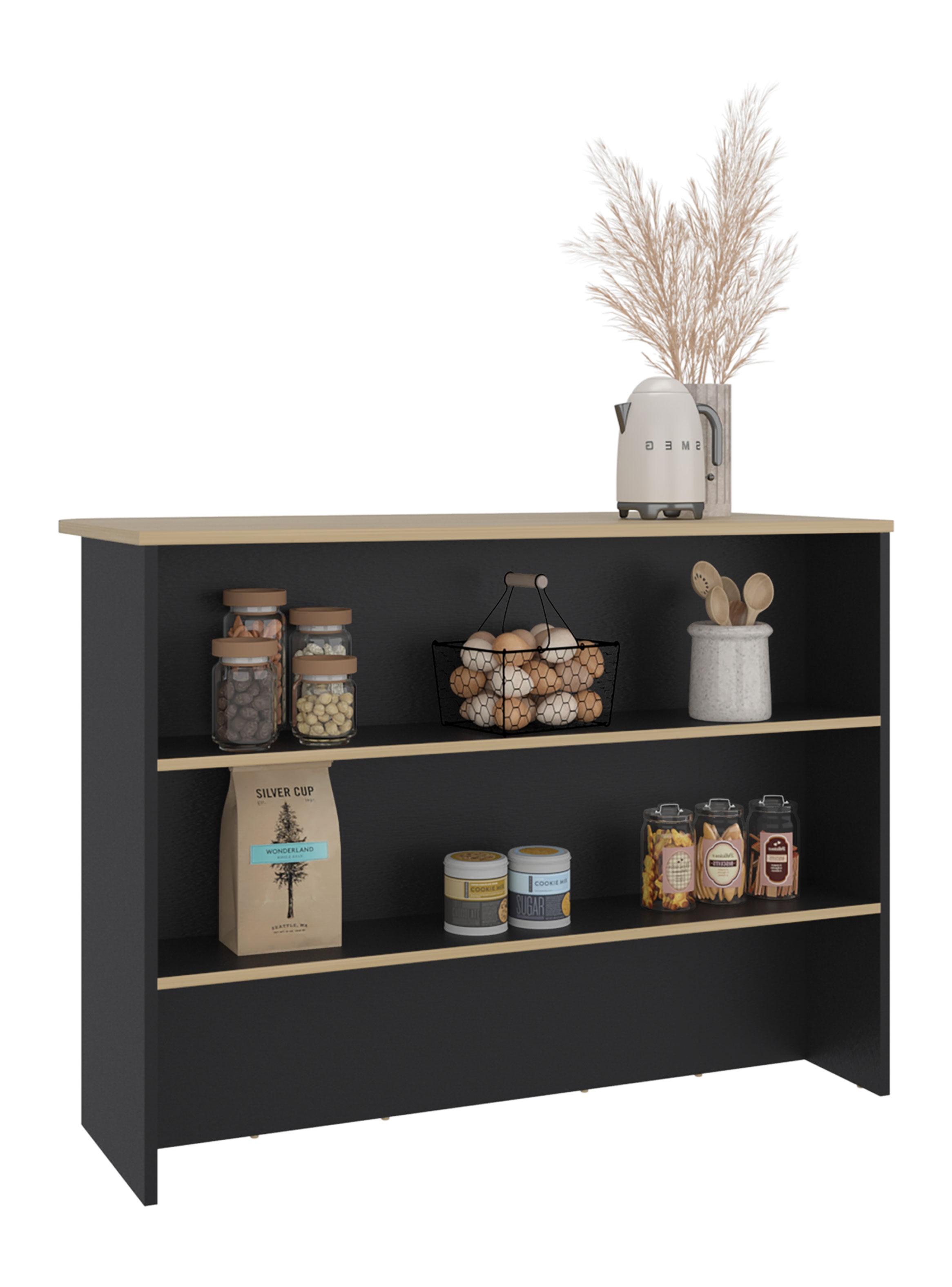 Isla de Cocina Fendi 90X120X60 Wengue y Fresno Europeo-3