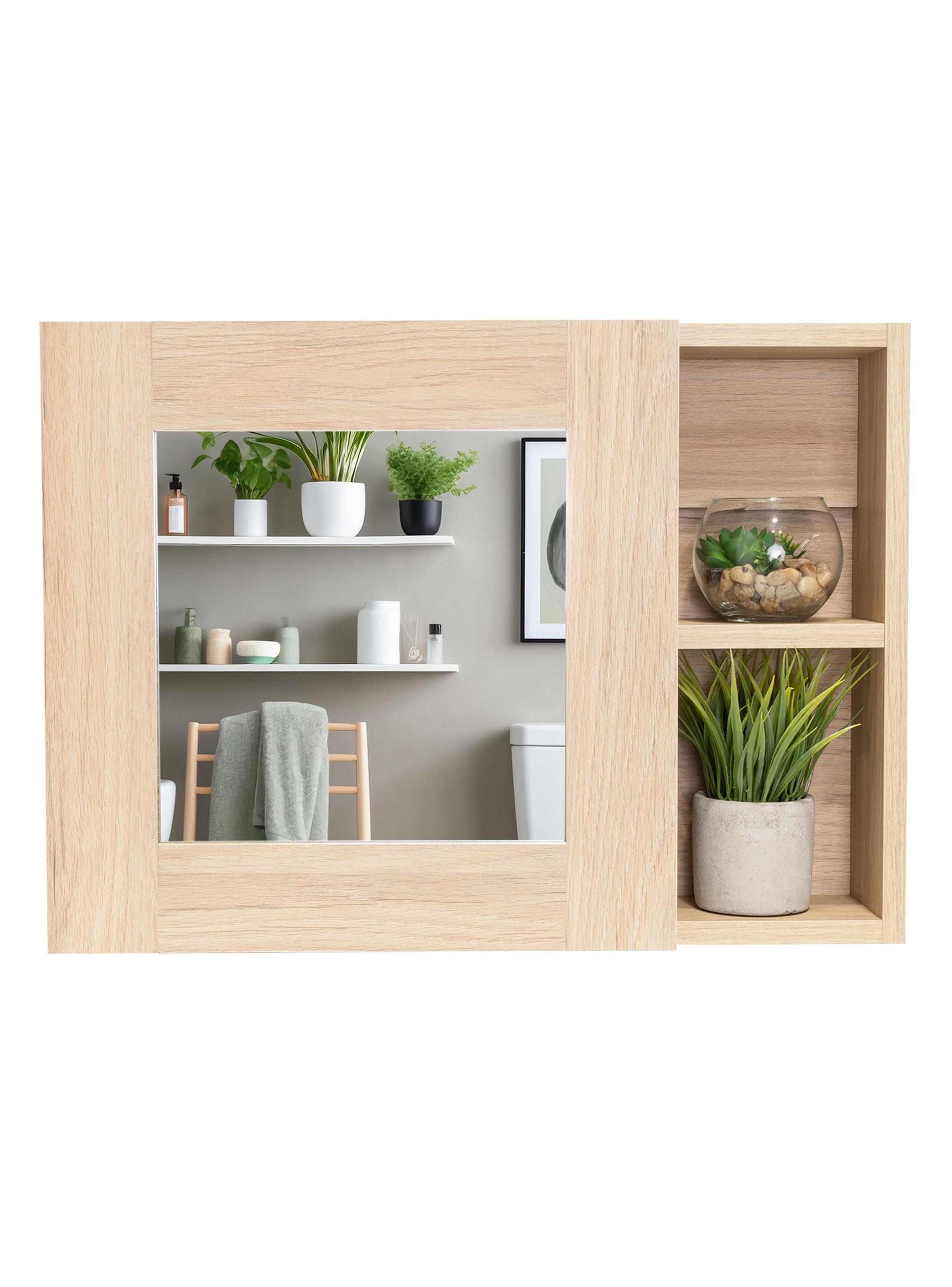 Botiquin para Baño Cairo 40x55x12.1 cm Rovere con Espejo-3