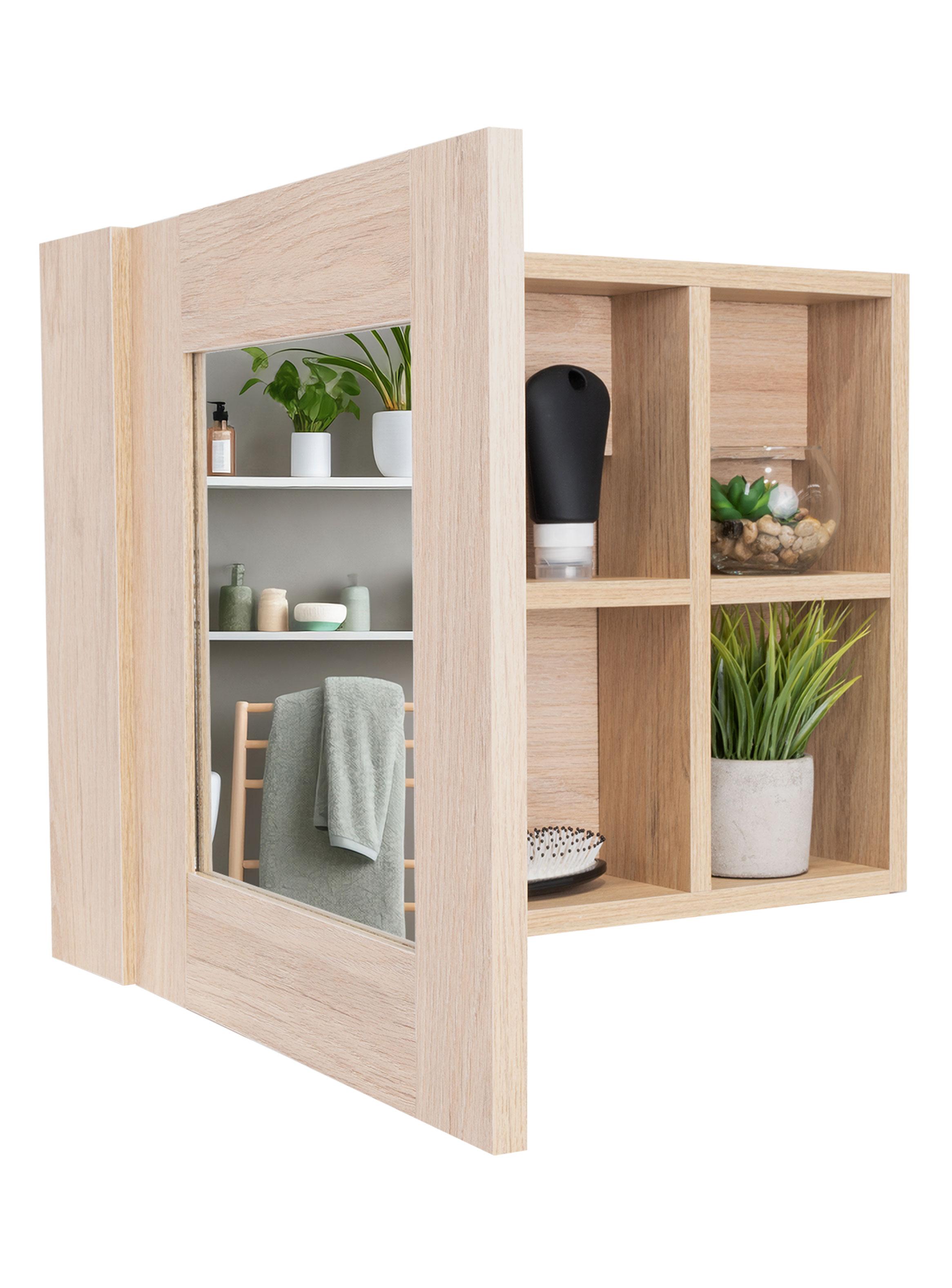 Botiquin para Baño Cairo 40x55x12.1 cm Rovere con Espejo-2