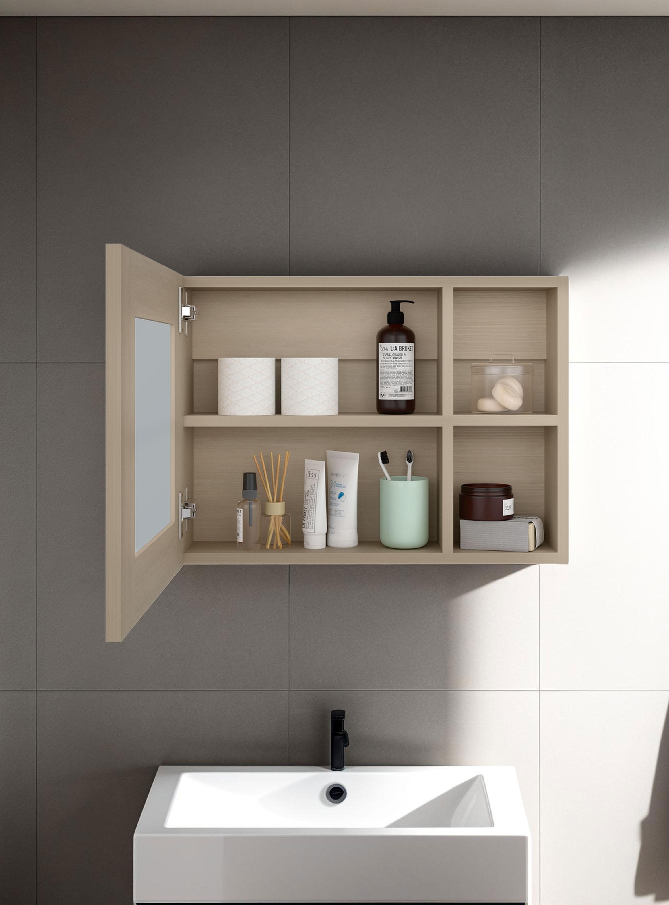 Botiquin para Baño Cairo 40x55x12.1 cm Rovere con Espejo-4