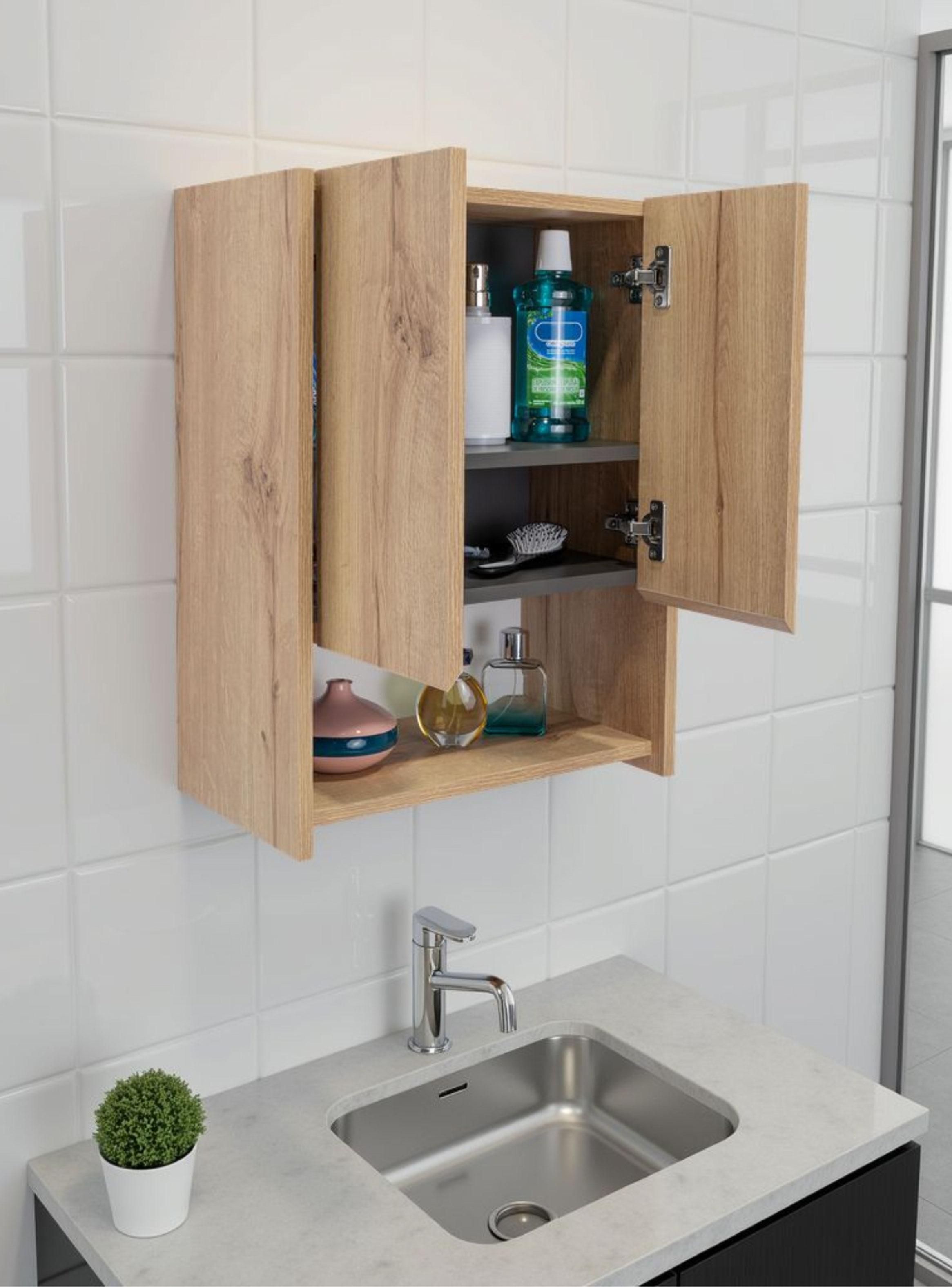 Botiquin para Baño Ventus 60x45x25 cm Duna y Plomo-4