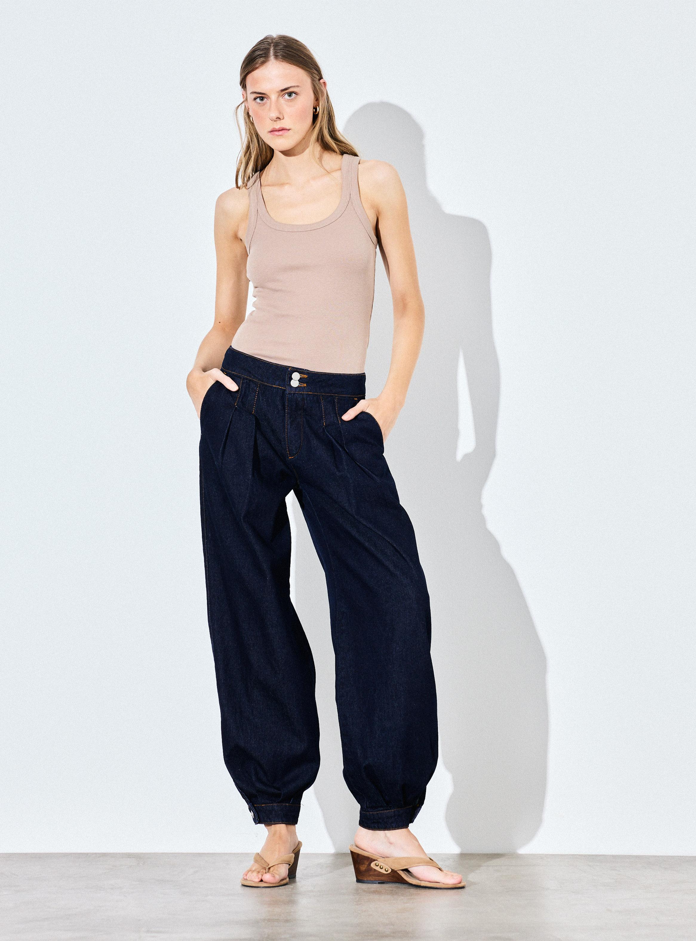 Jeans Bombacho Pretina Dos Botones-4