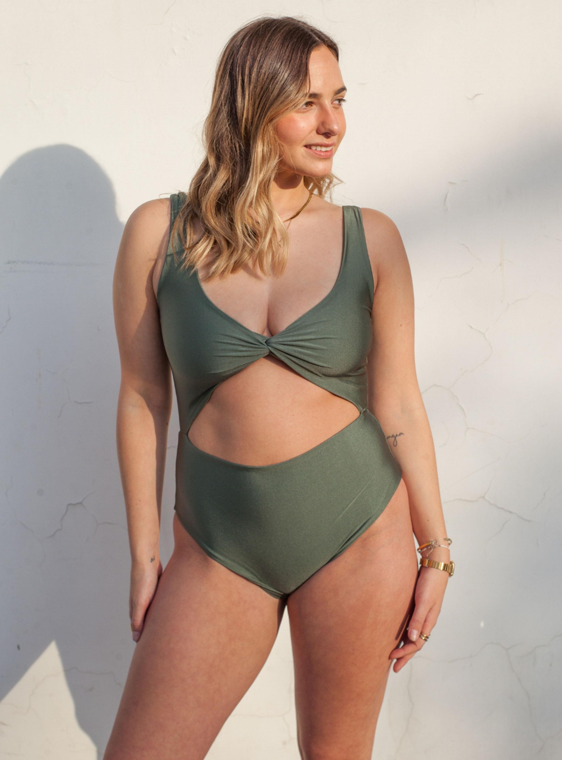 Traje de Baño Entero Golfinho Oliva-4