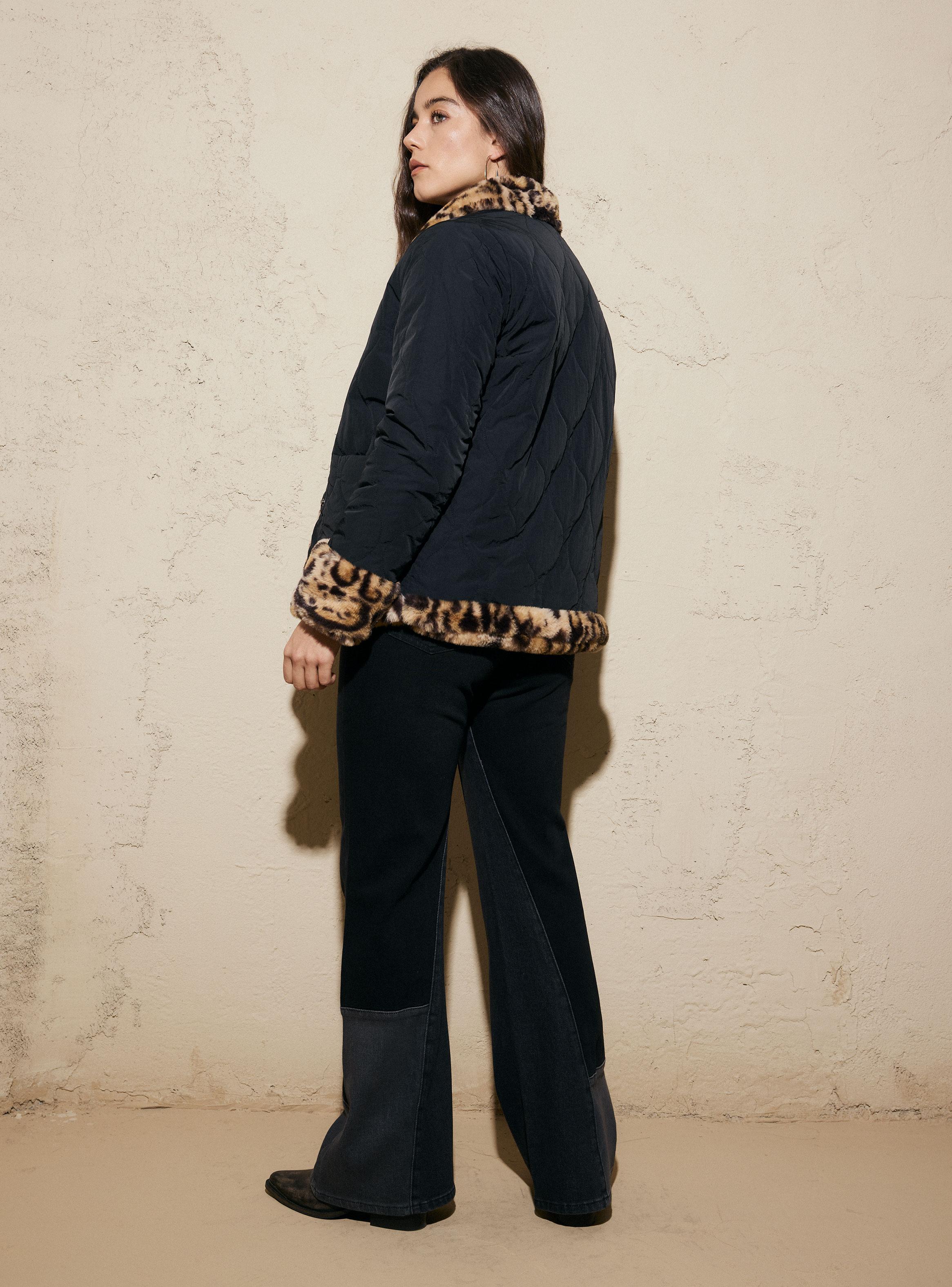 Parka Reversible con Piel Falsa y Cuello de Cuero-5