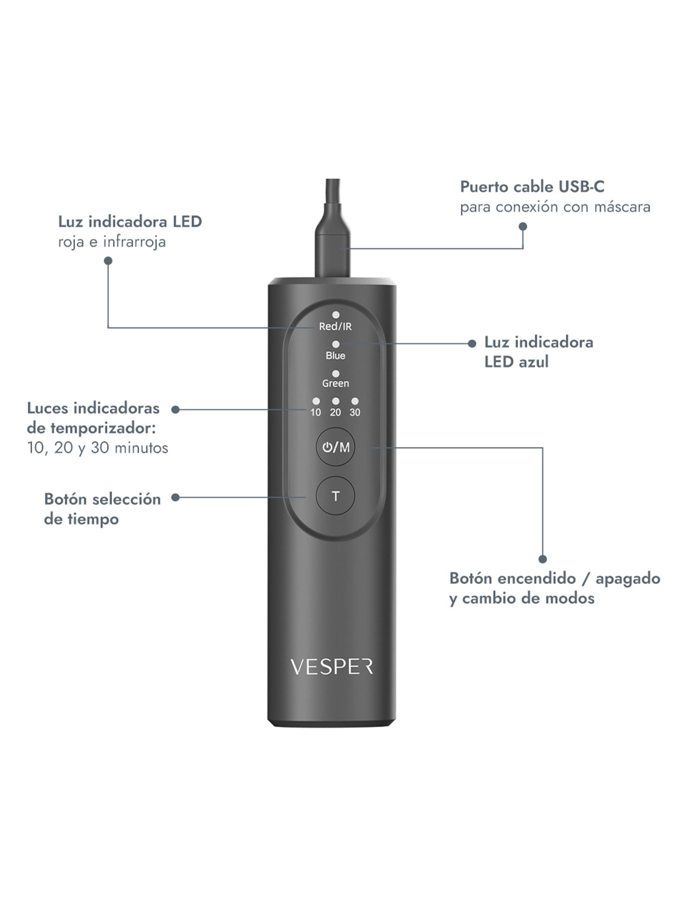 Máscara Facial LED Pro FV-019 Gris-6