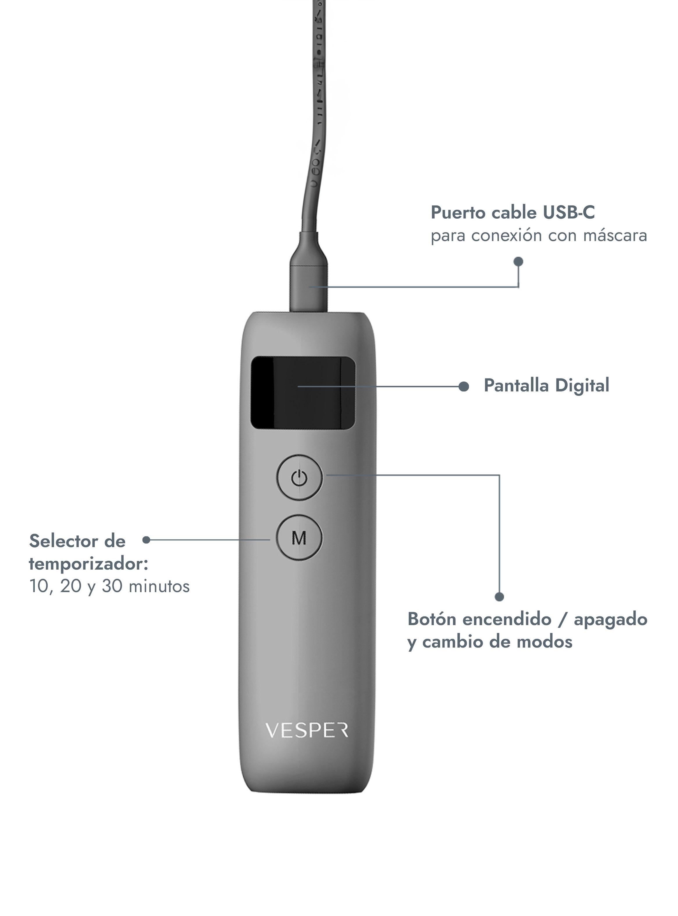 Máscara de Cuello Fotones LED FV-020 Gris-3