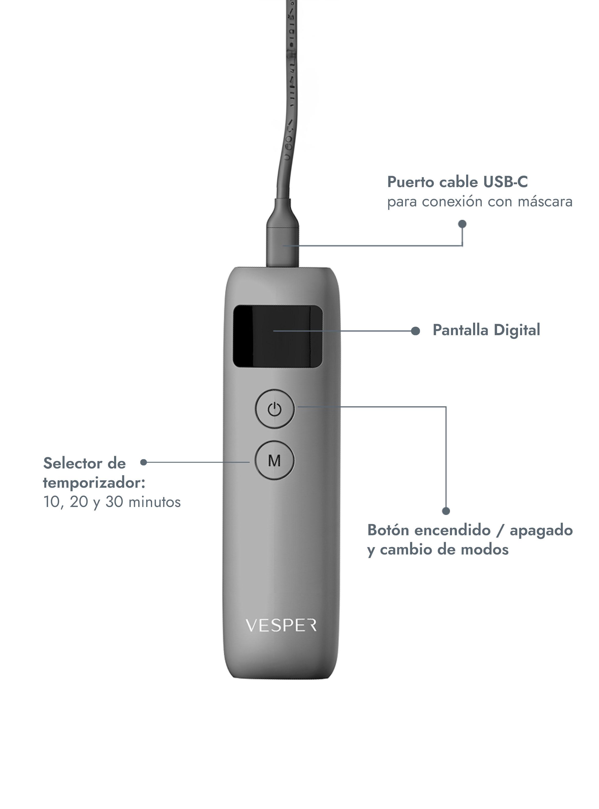 Máscara de Cuello Fotones LED FV-020 Gris-3