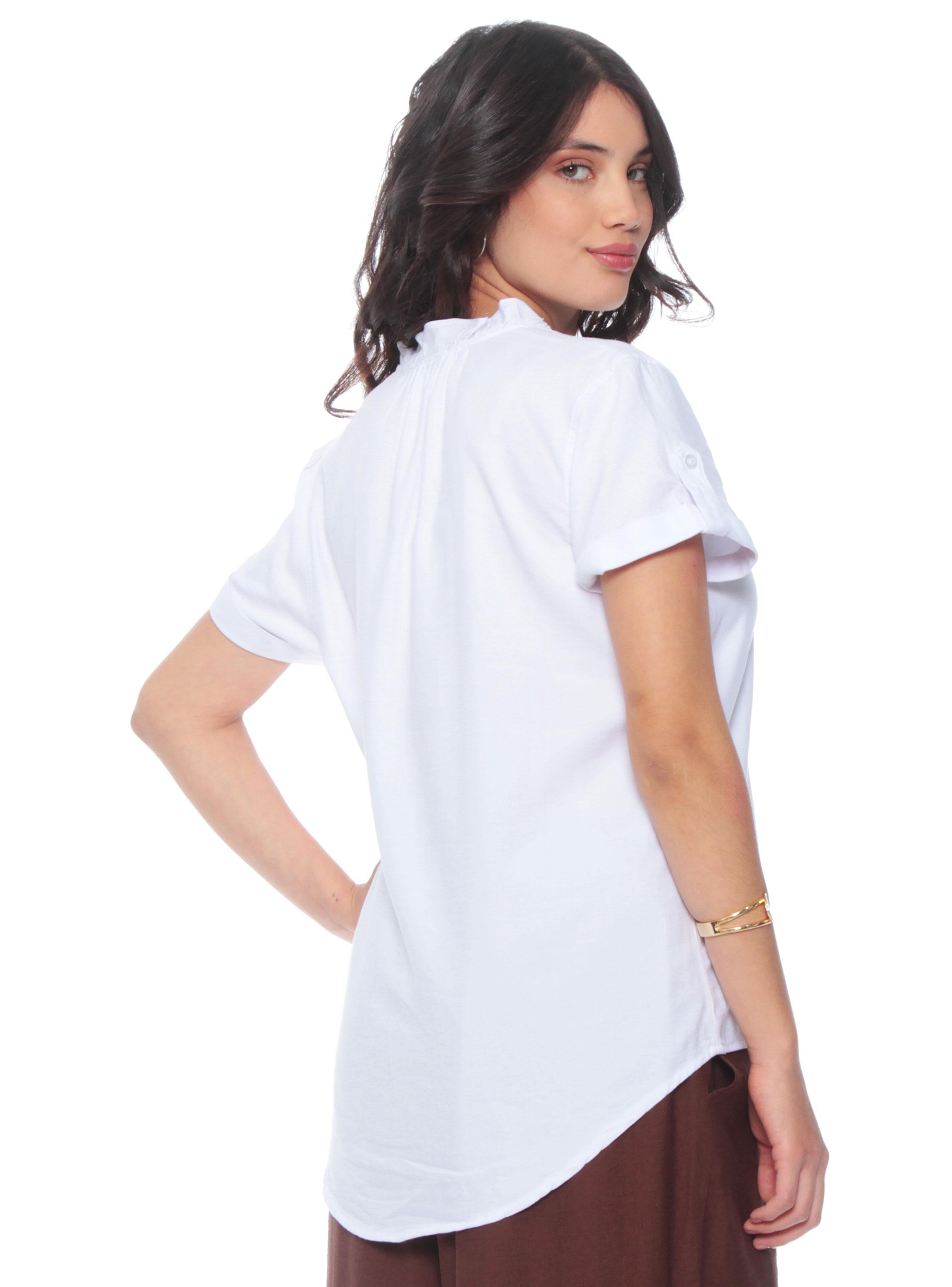 Blusa Escote en V de Lyocell-1