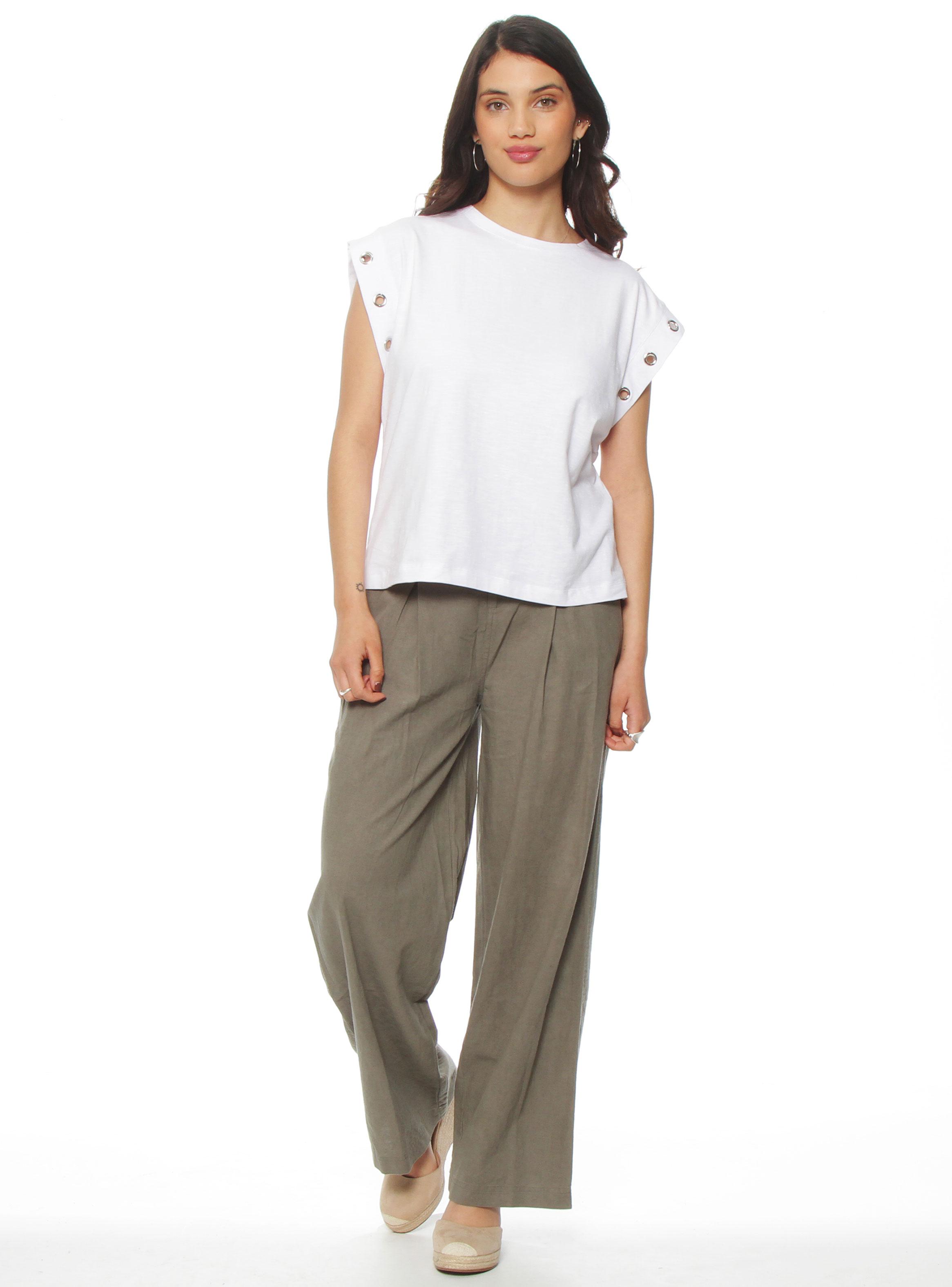 Polera Escote Redondo con Ojetillo En Manga-3