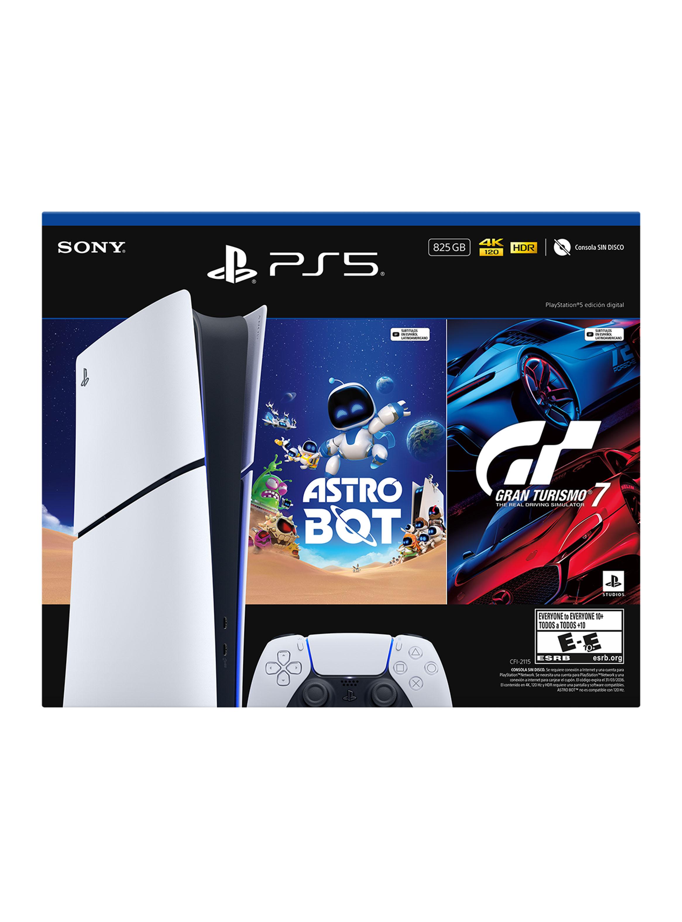 Consola PS5 Slim Digital 825GB con Astro Bot y Gran Turismo 7-1