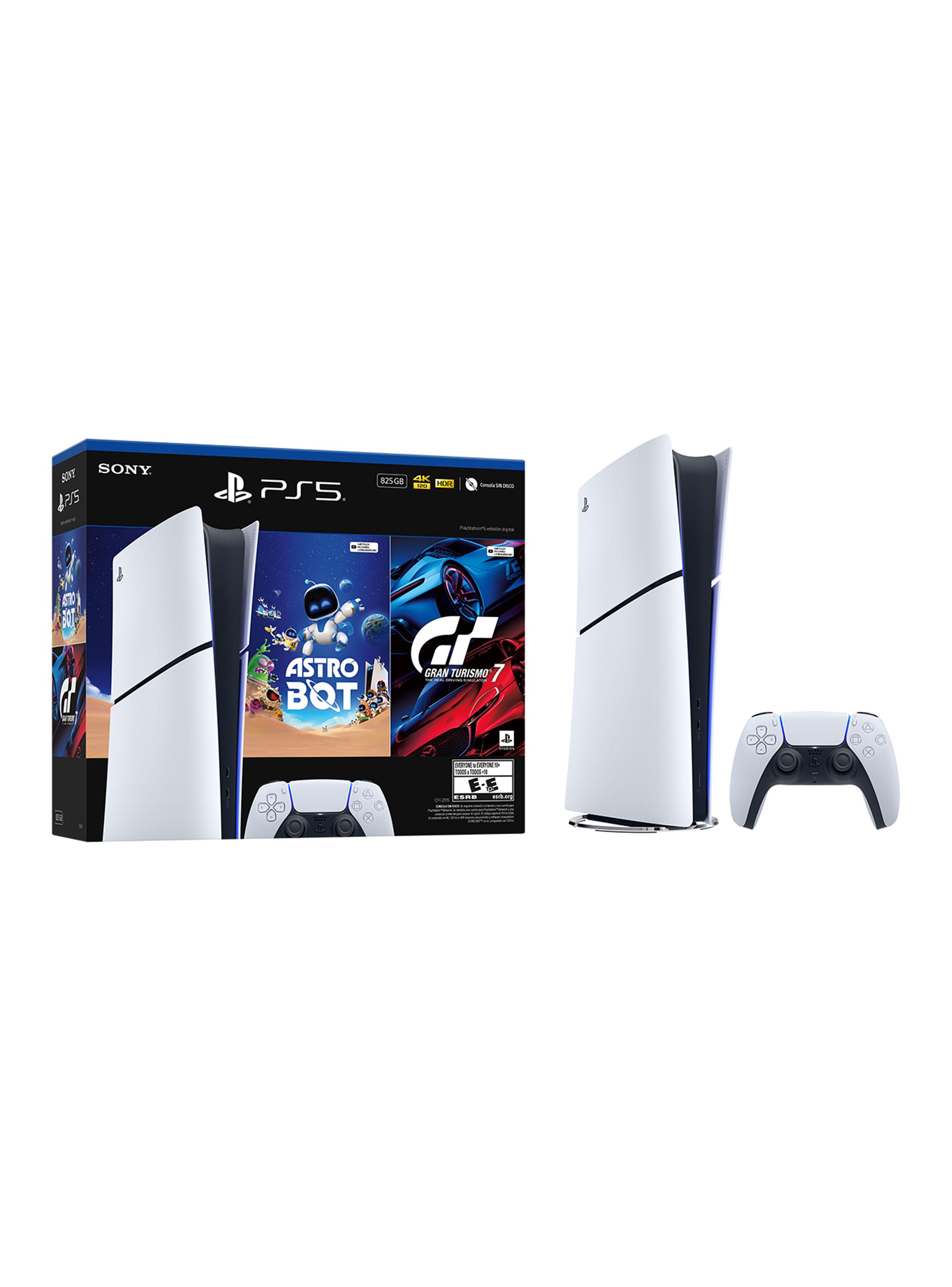 Consola PS5 Slim Digital 825GB con Astro Bot y Gran Turismo 7-0