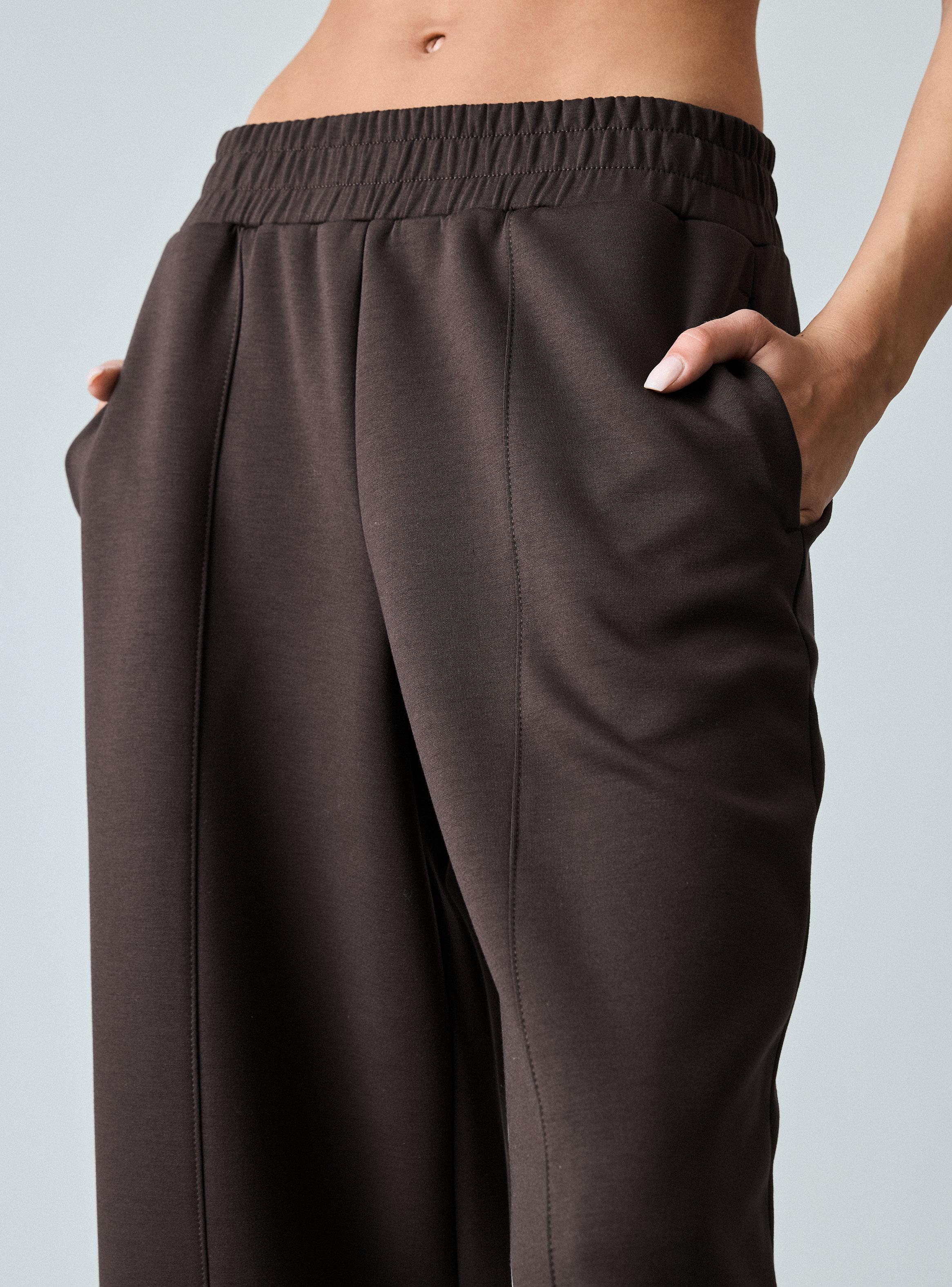 Pantalón Wide Leg Tacto Suave Tela Fluida-2