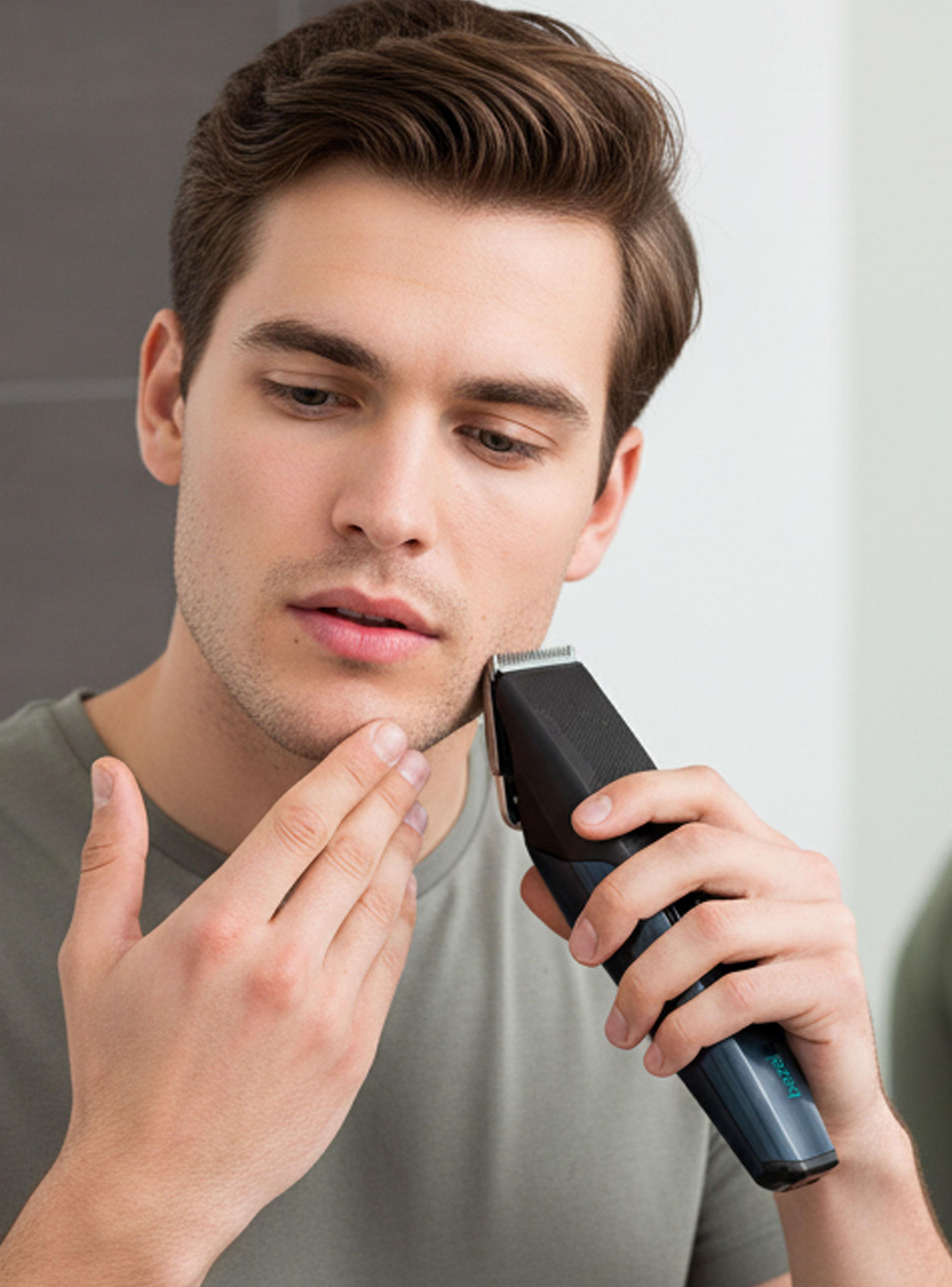 Recortadora de Barba Recargable BHR-014 Azul-5