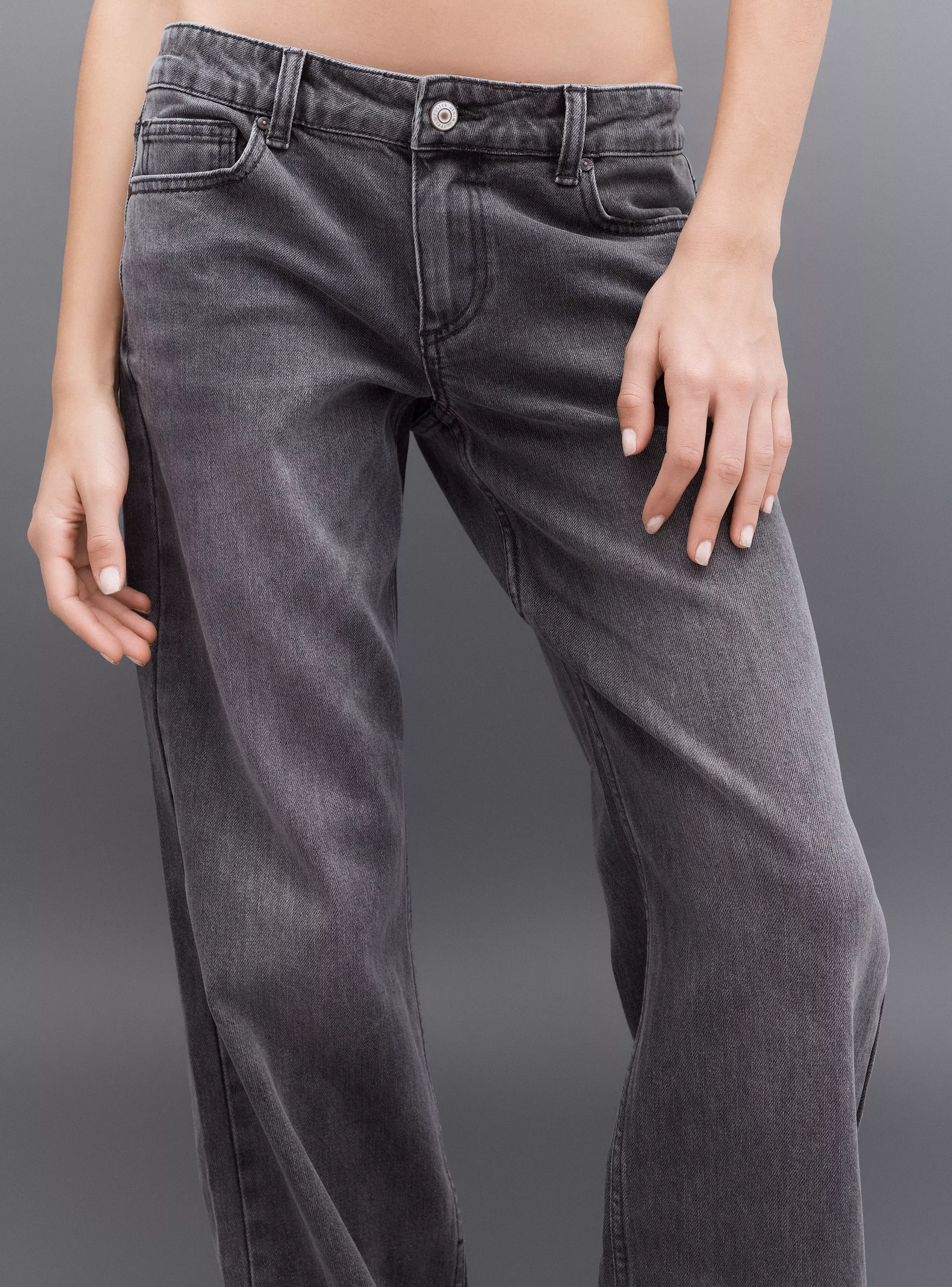 Jeans Slim Fit Tiro Medio con Cierre Metálico-2