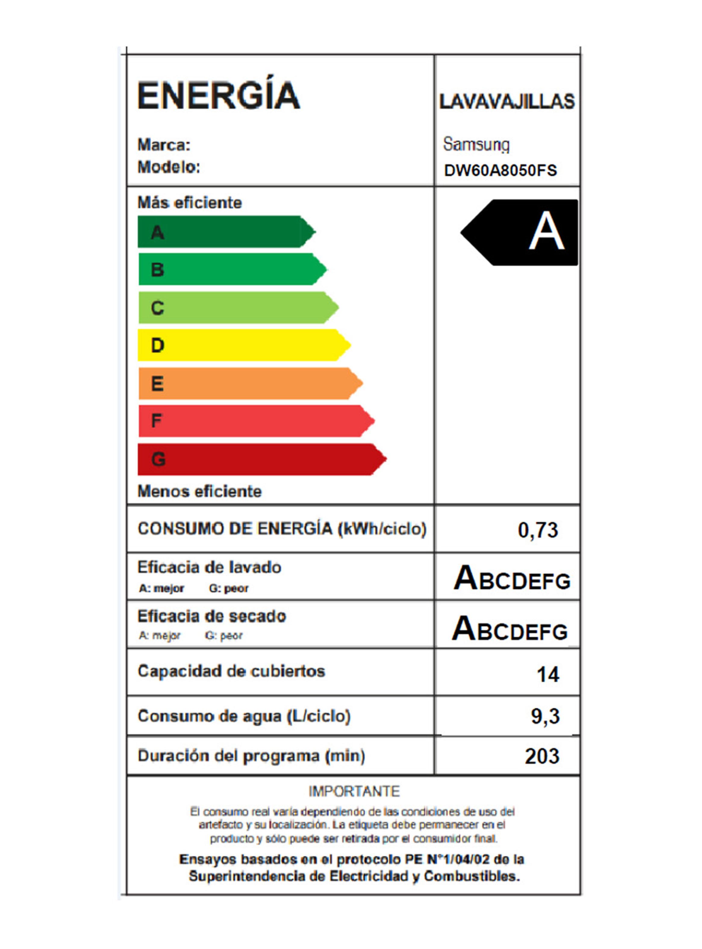 Lavavajillas Frontal 14 Cubiertos con SmartThings DW60A8050FS/ZS-9