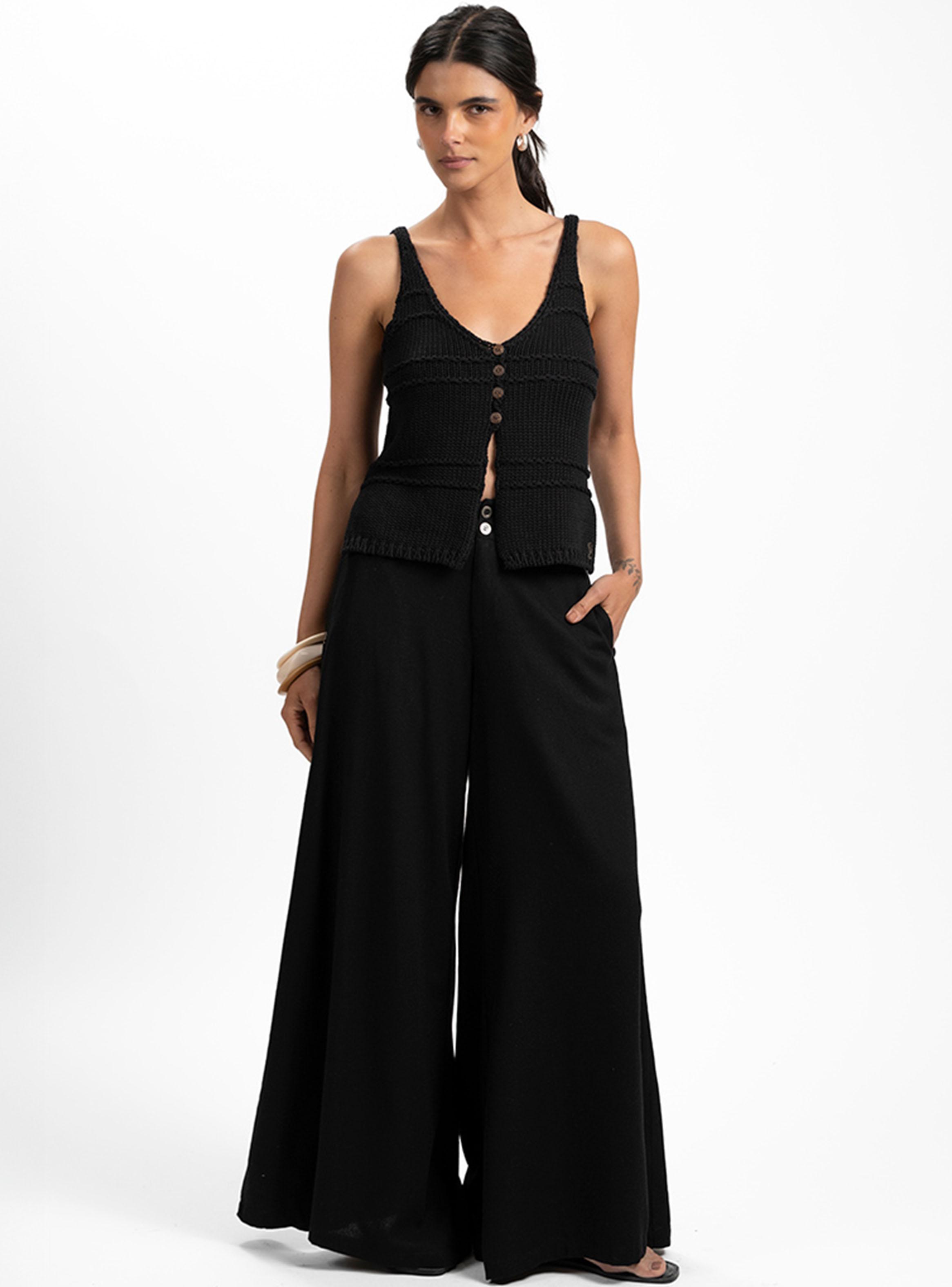 Polera Tejido Trama Negro-3