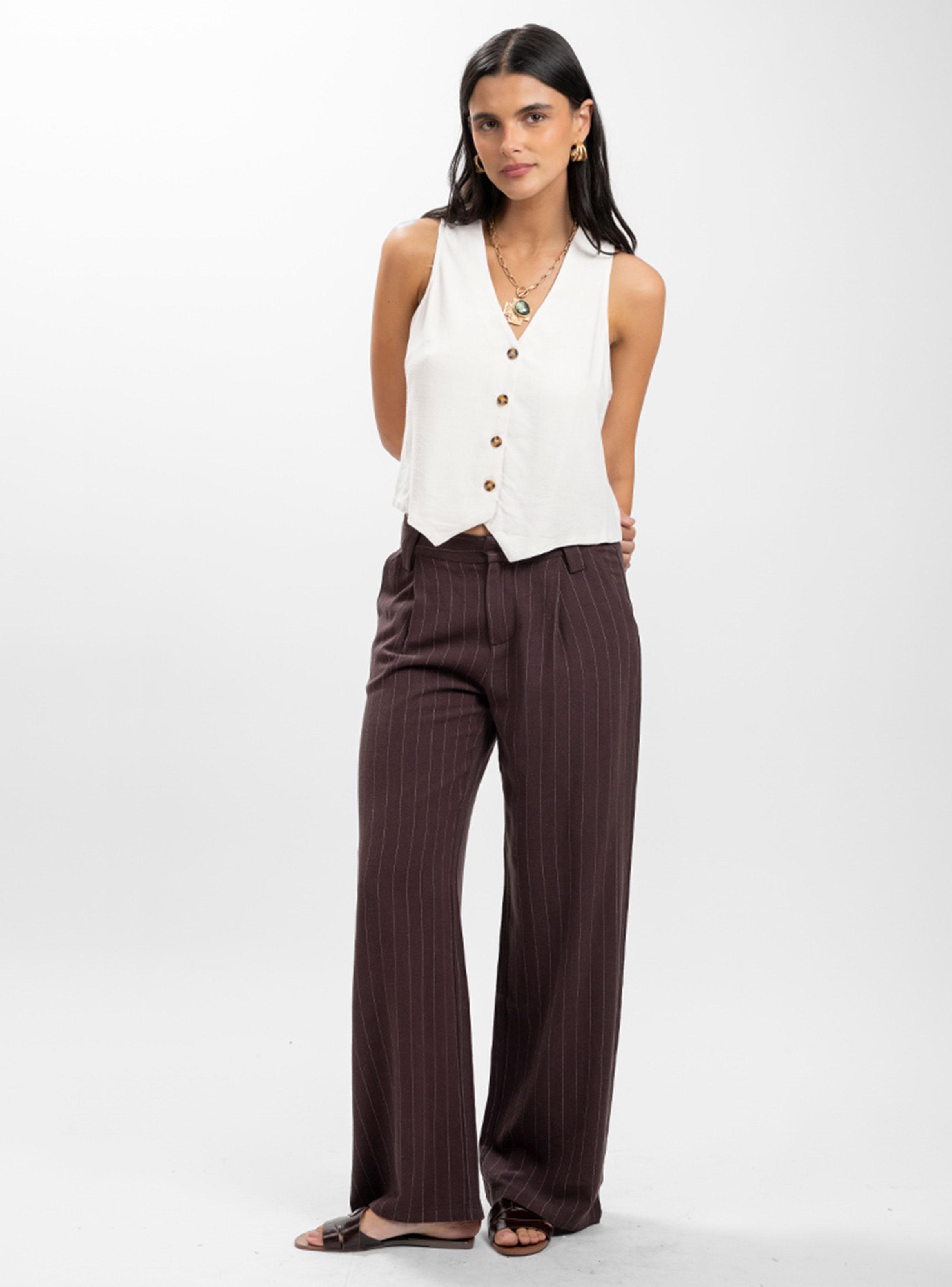 Pantalón Lino Marta Café-3