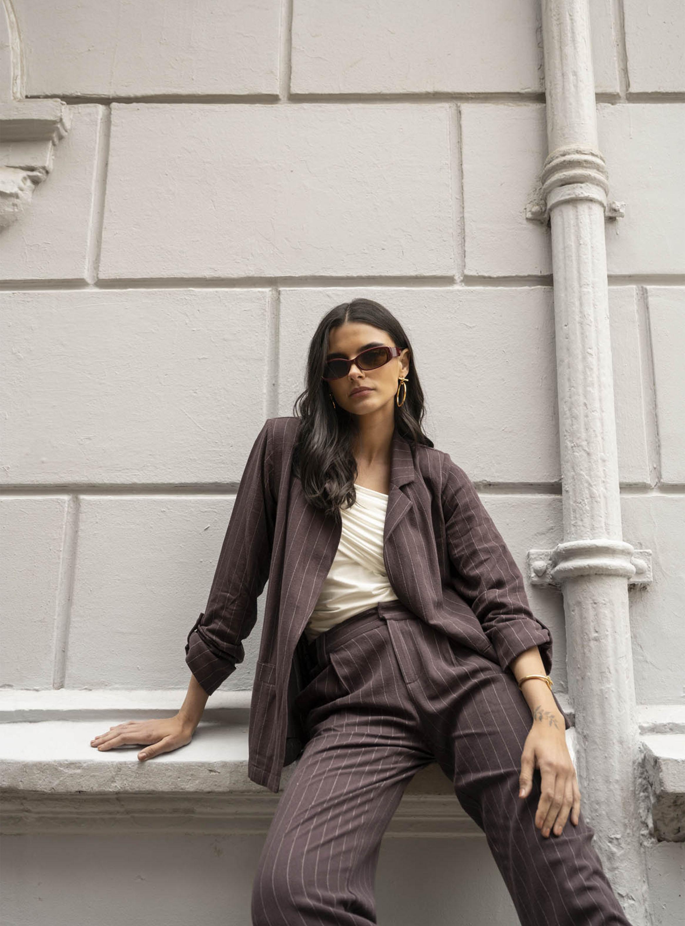 Blazer Lino Marta Café-3