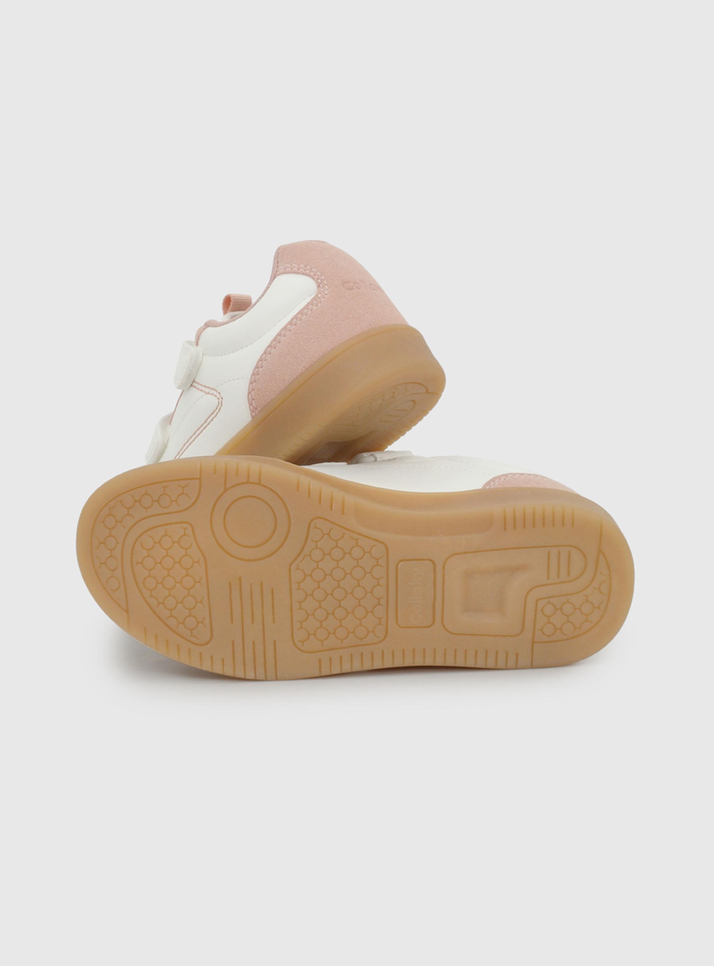 Zapatilla Urbana  Luces Rosada Niña Doble Velcro-2