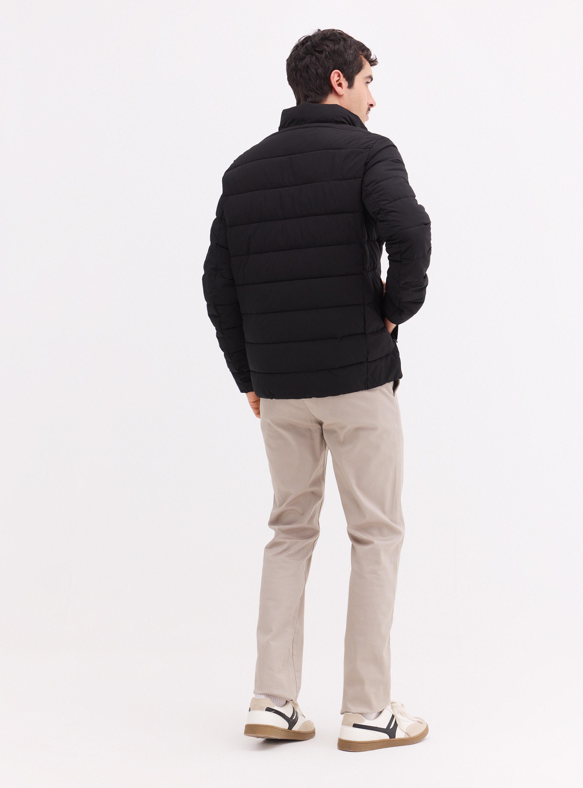 Parka Básica Casual Manga Larga-5