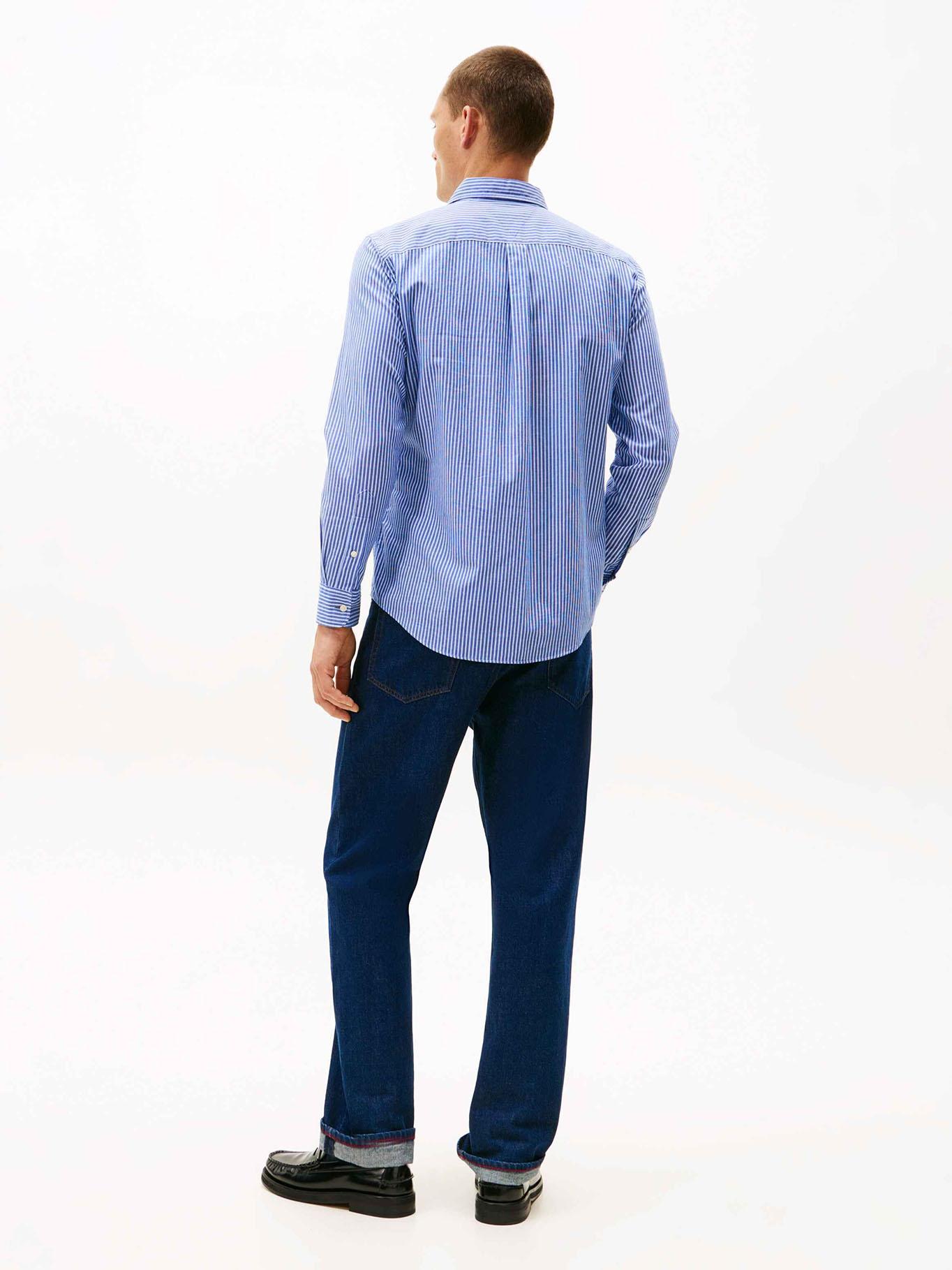 Camisa Estampada Líneas Bolsillo Frontal-3