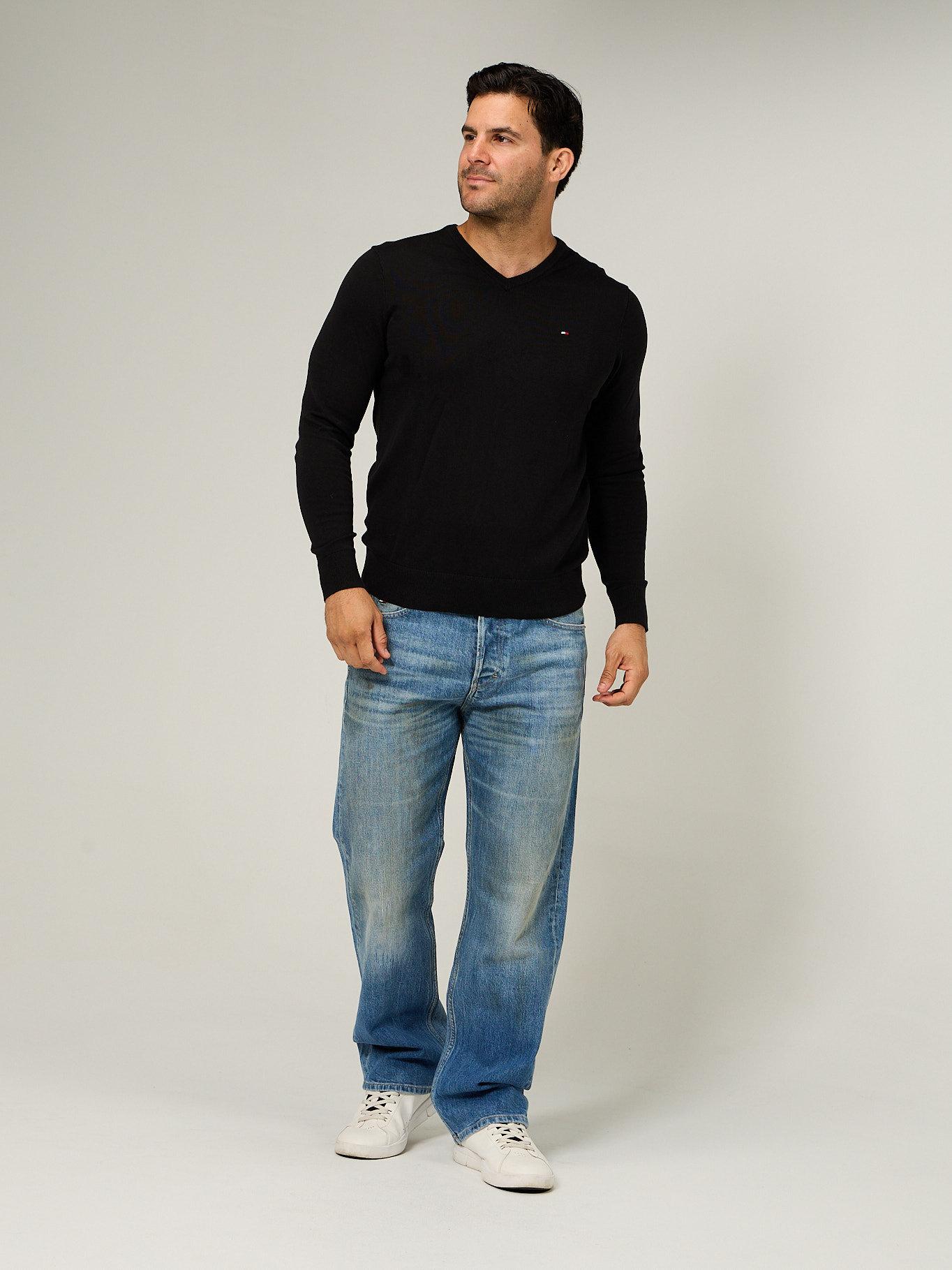 Sweater Cuello V Manga Larga Liso-2