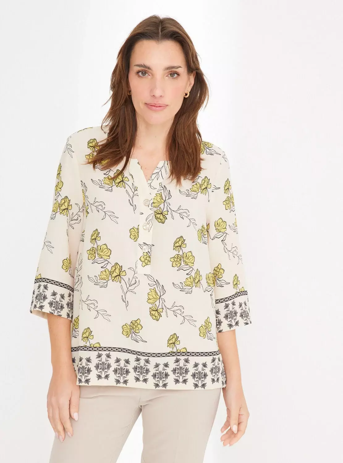 Blusa Estampada  Manga Tres Cuarto-0