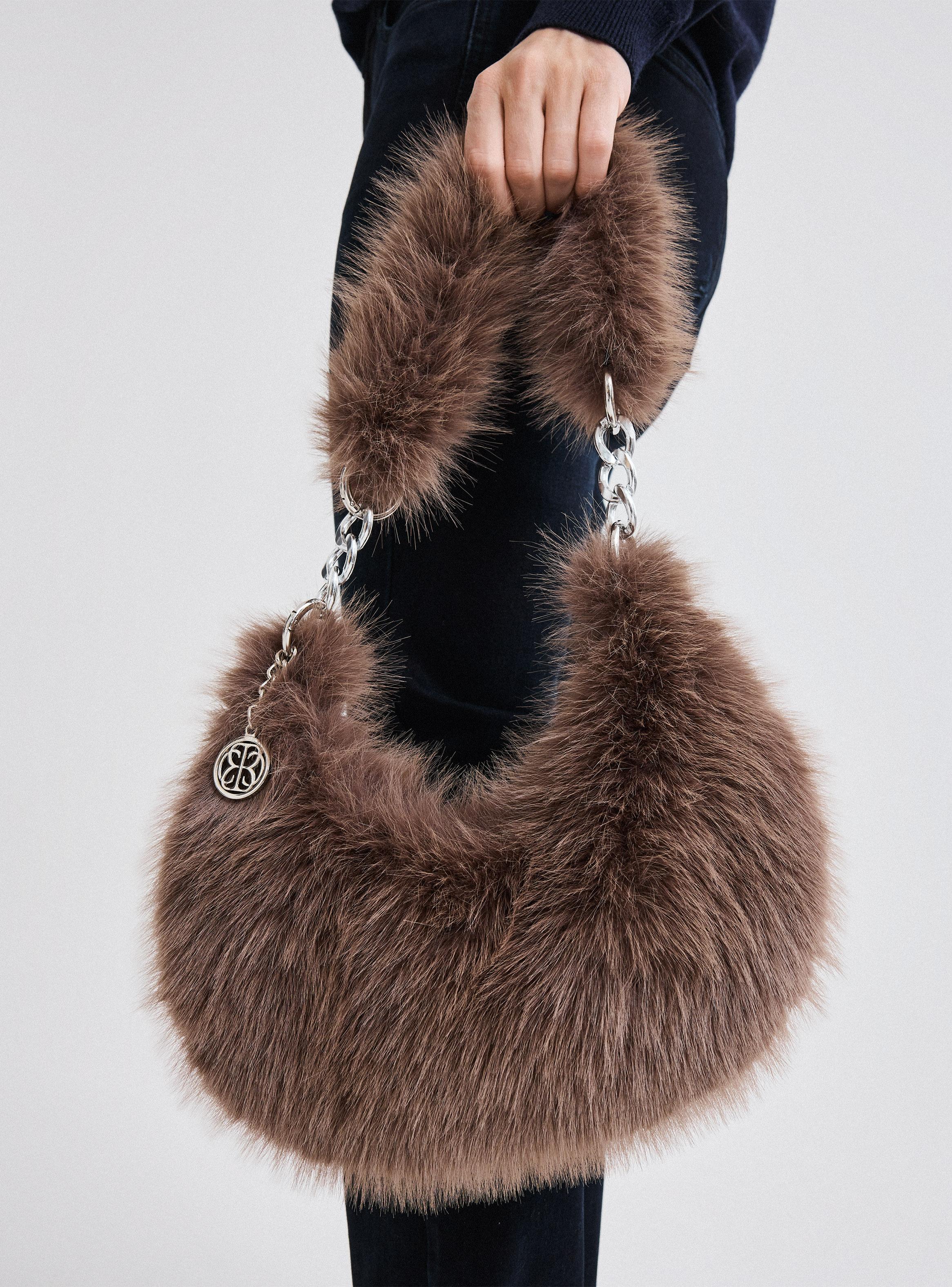 Cartera de Mano Felpa Sintética-5