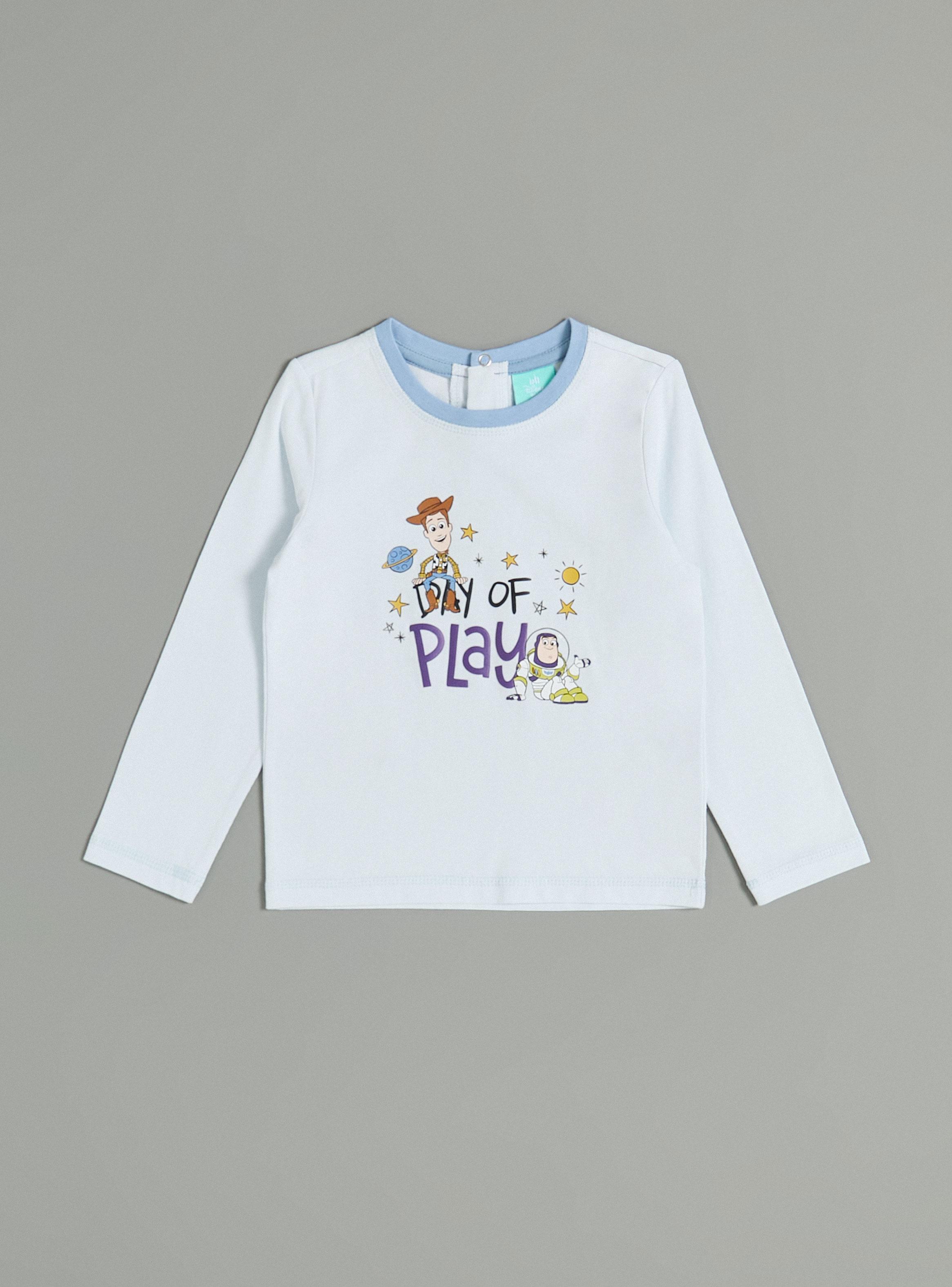 Polera Estampado Toy Story Pixar Celeste Algodón-1