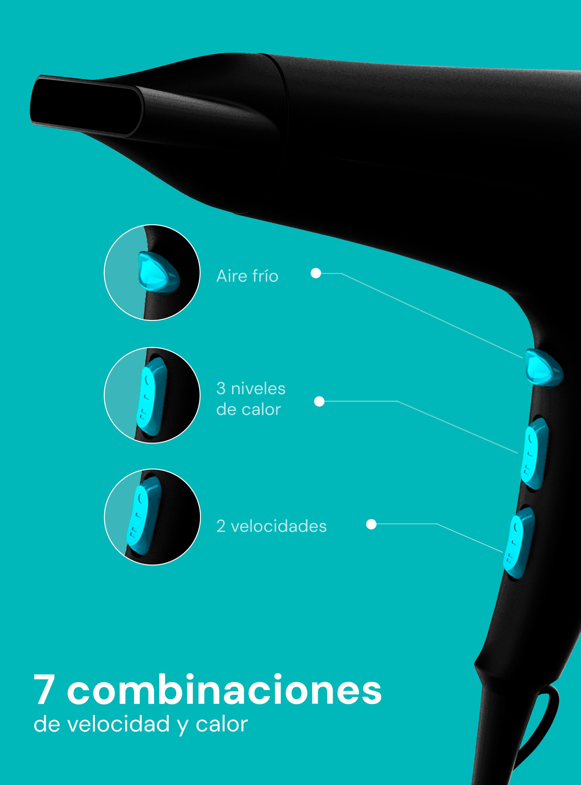 Secador de Pelo Iónico BHR-003 Negro-3