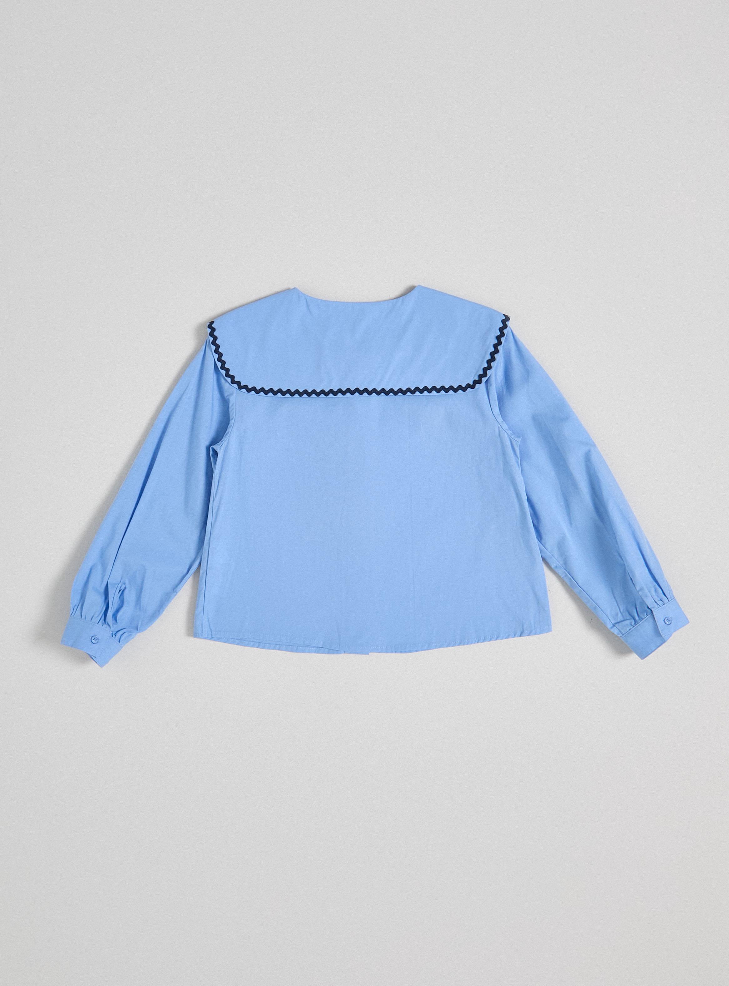 Blusa Cuello Bobo Detalles de Cinta Frontales-2