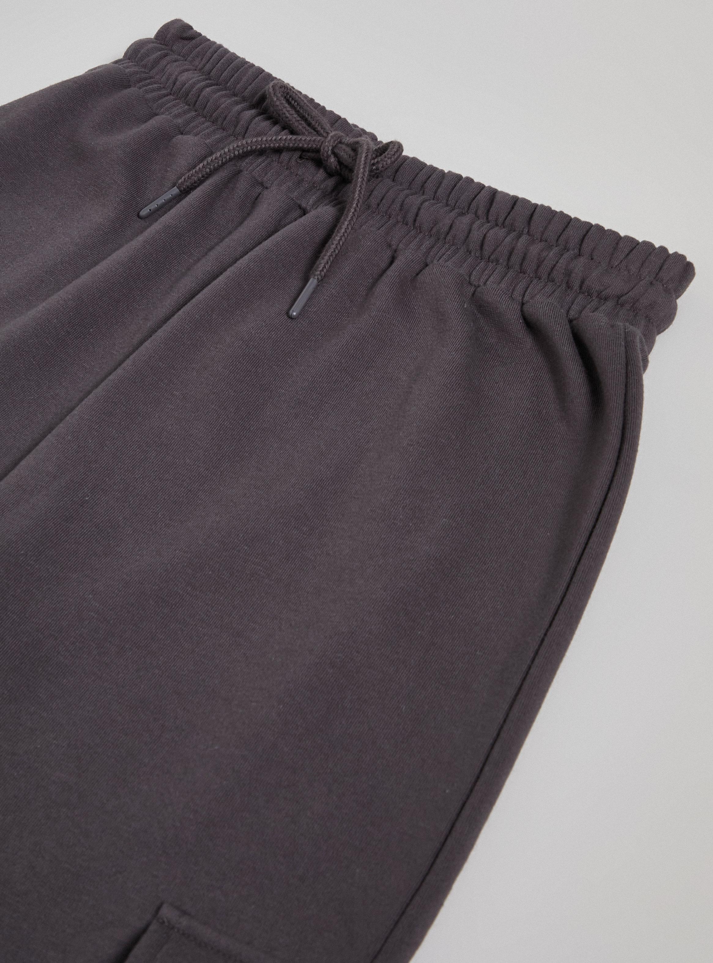 Pantalón de Buzo Color Liso Cargo Wide Leg-3