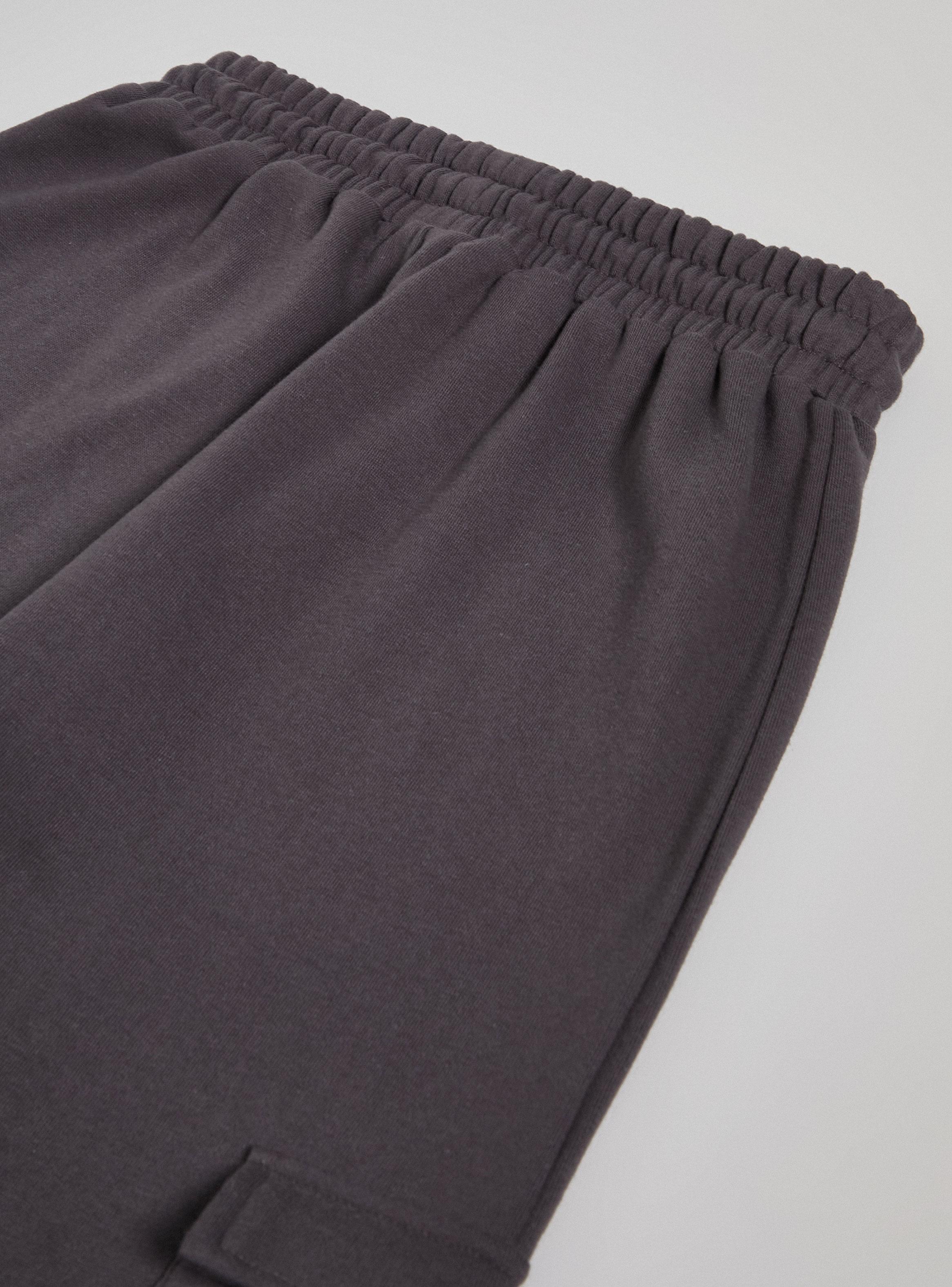 Pantalón de Buzo Color Liso Cargo Wide Leg-2