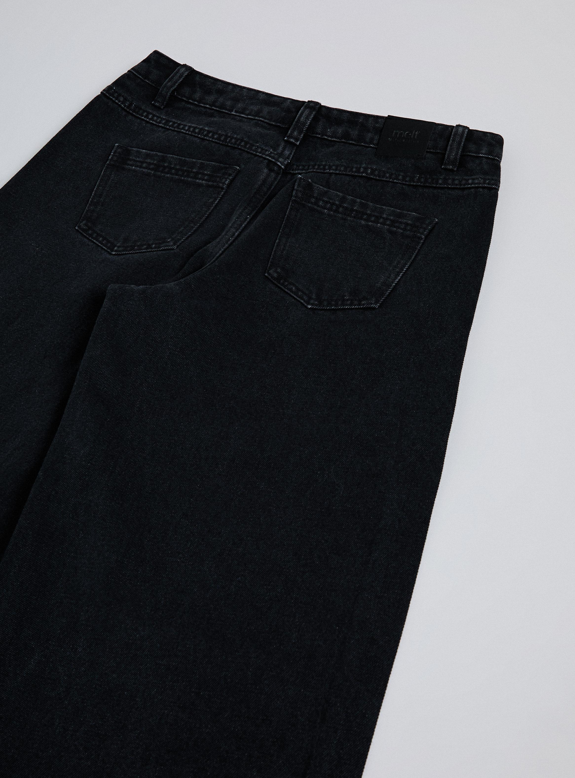 Jeans Wide Leg con Brillos Parte Superior-2