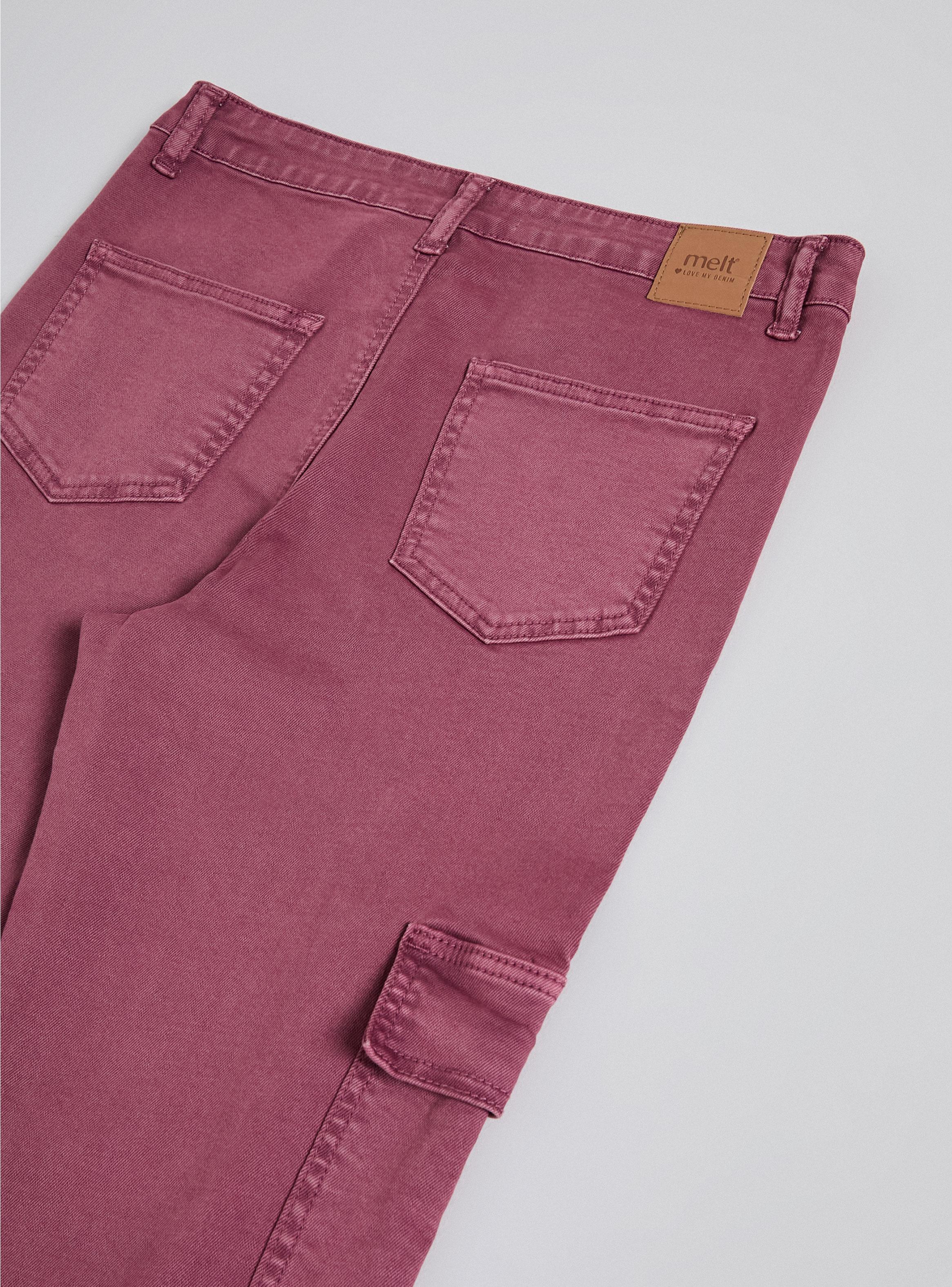 Pantalón Wide Leg Medio con Bolsillos Cargo-2