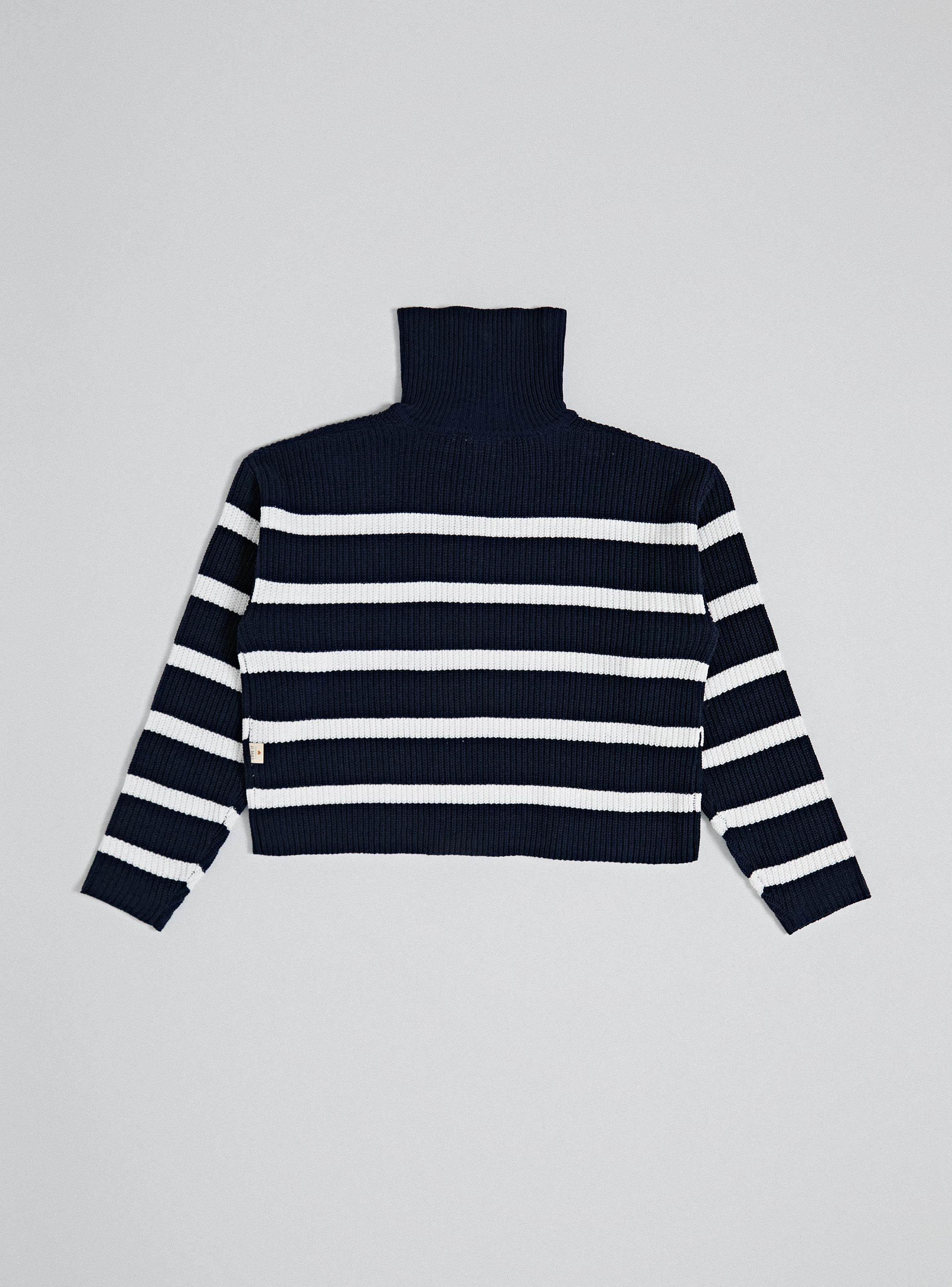 Sweater Rayas Horizontales con Medio Cierre-2