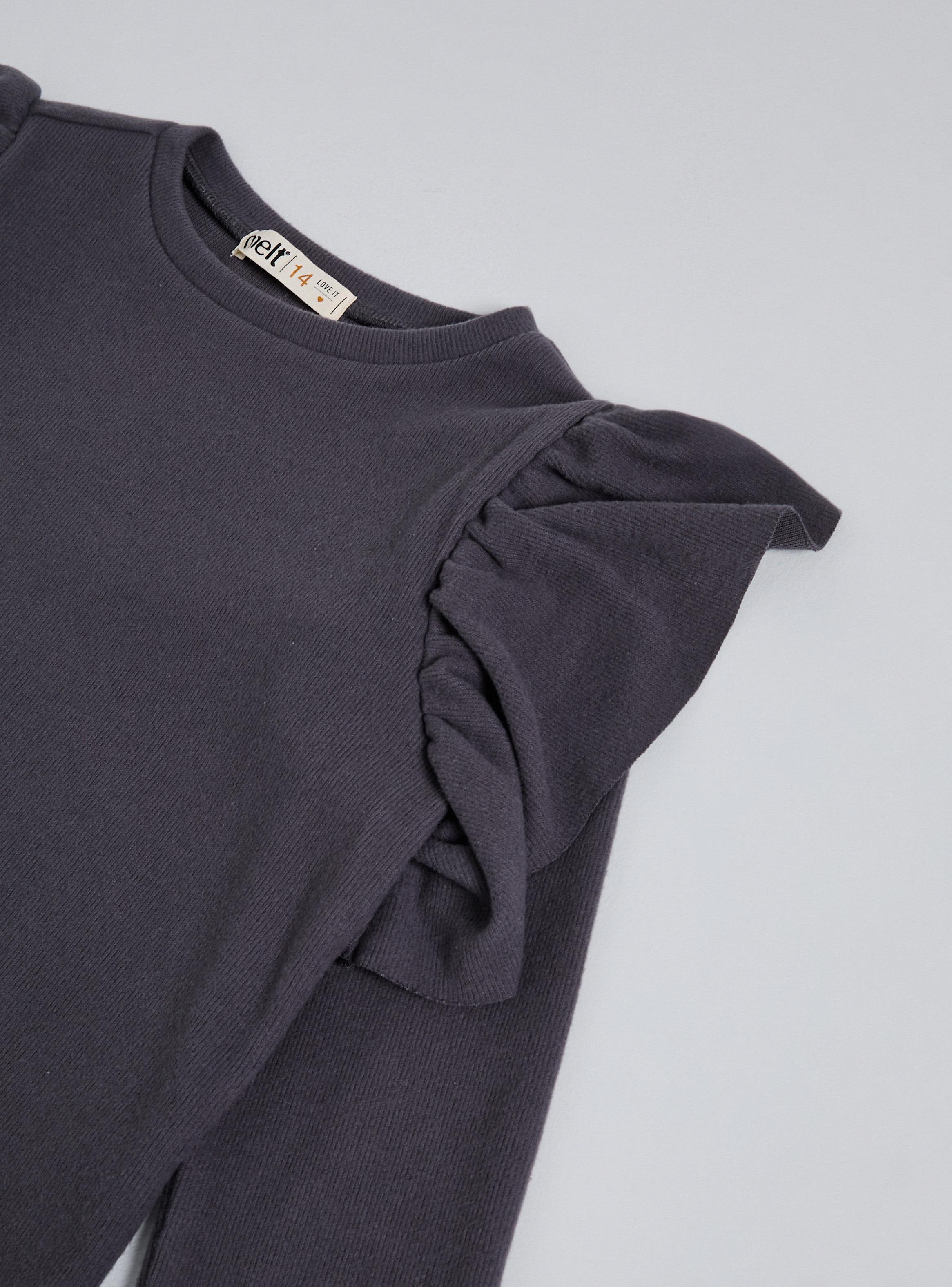 Polera Manga Larga Cuello Redondo con Vuelos-3