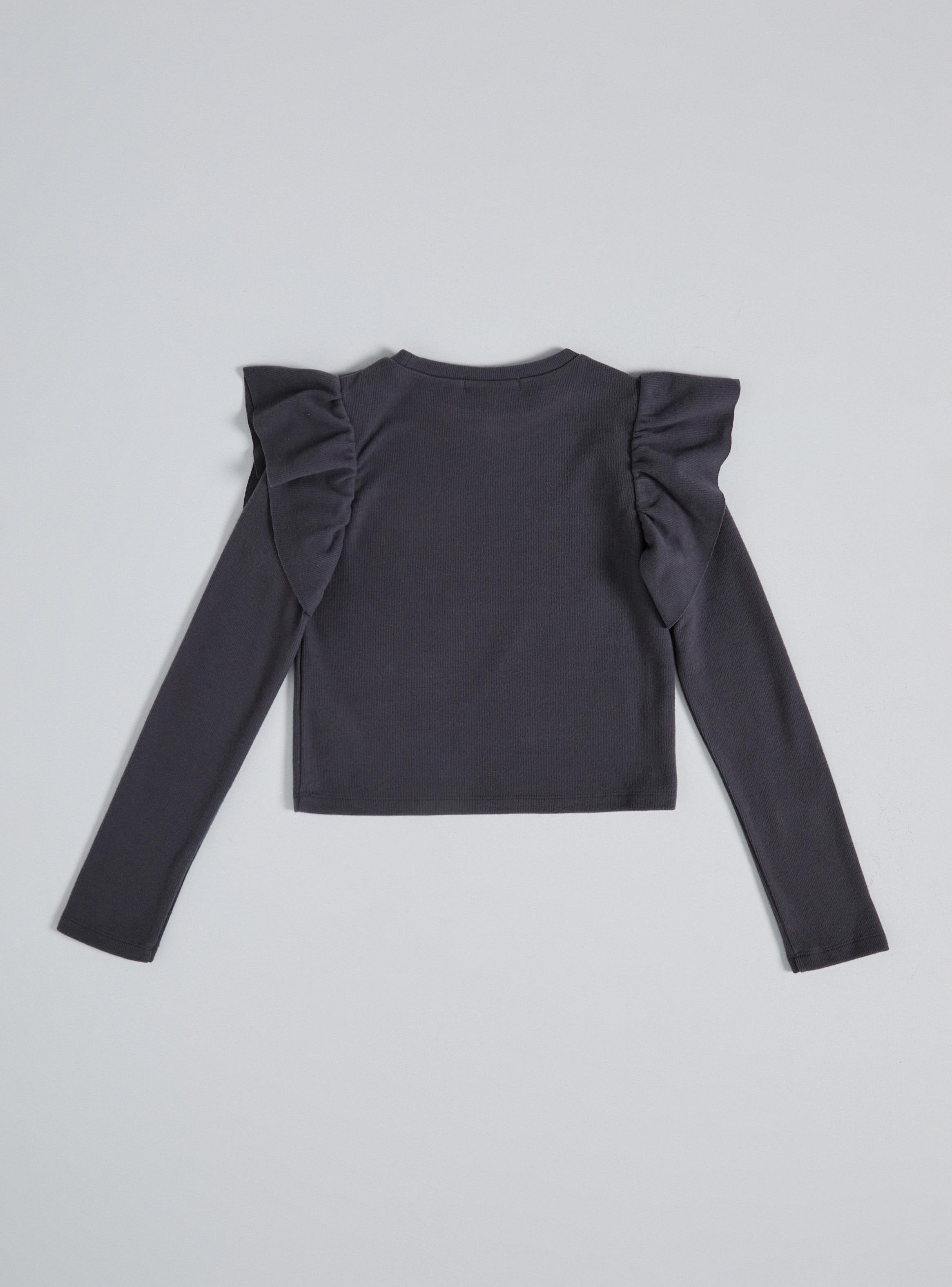 Polera Manga Larga Cuello Redondo con Vuelos-2