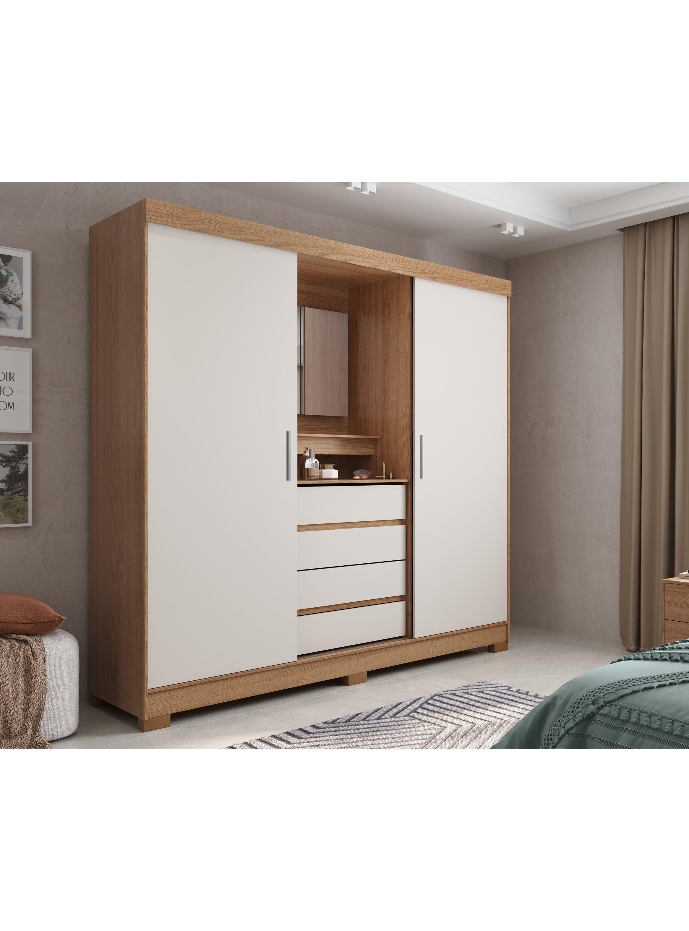 Clóset Toscana 2 Puertas + 4 Cajones Off White-4